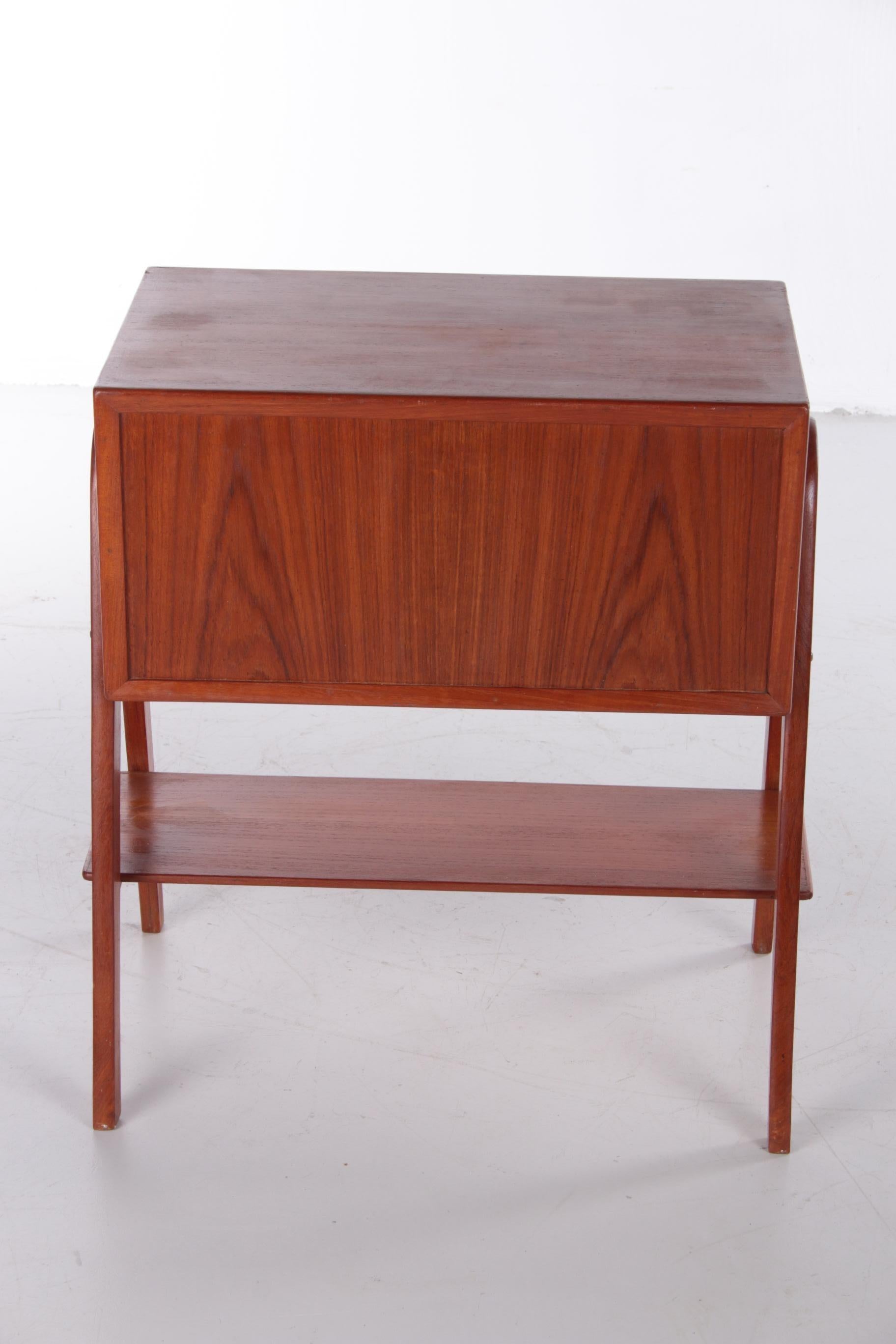 Mid-20th Century Scandinavian teak Design 2 drawer cabinet with beautiful handles, 1960 For Sale
