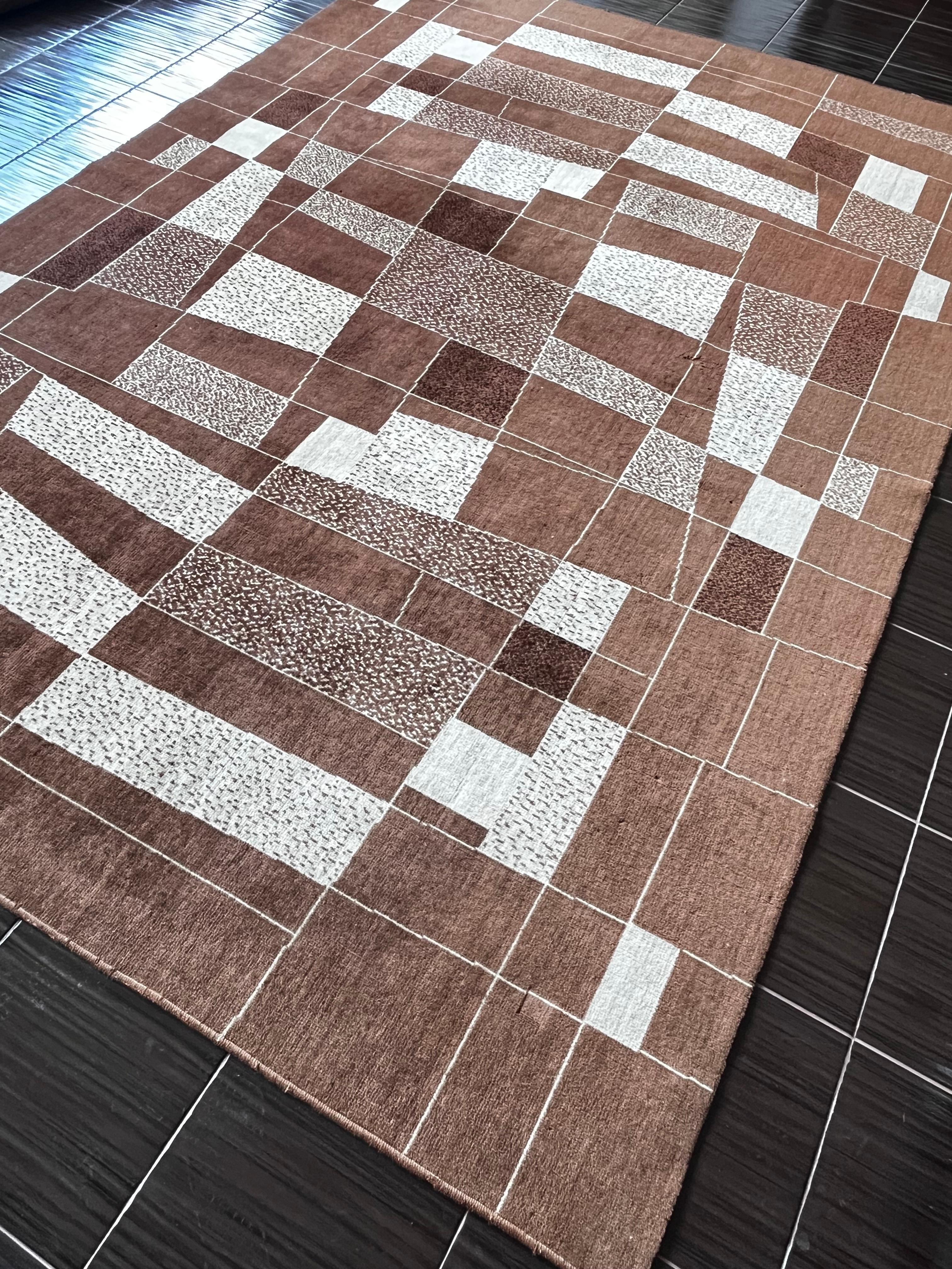 1960er Jahre Design Abstrakter Teppich, Tschechoslowakei - Bouclé (Tschechisch) im Angebot