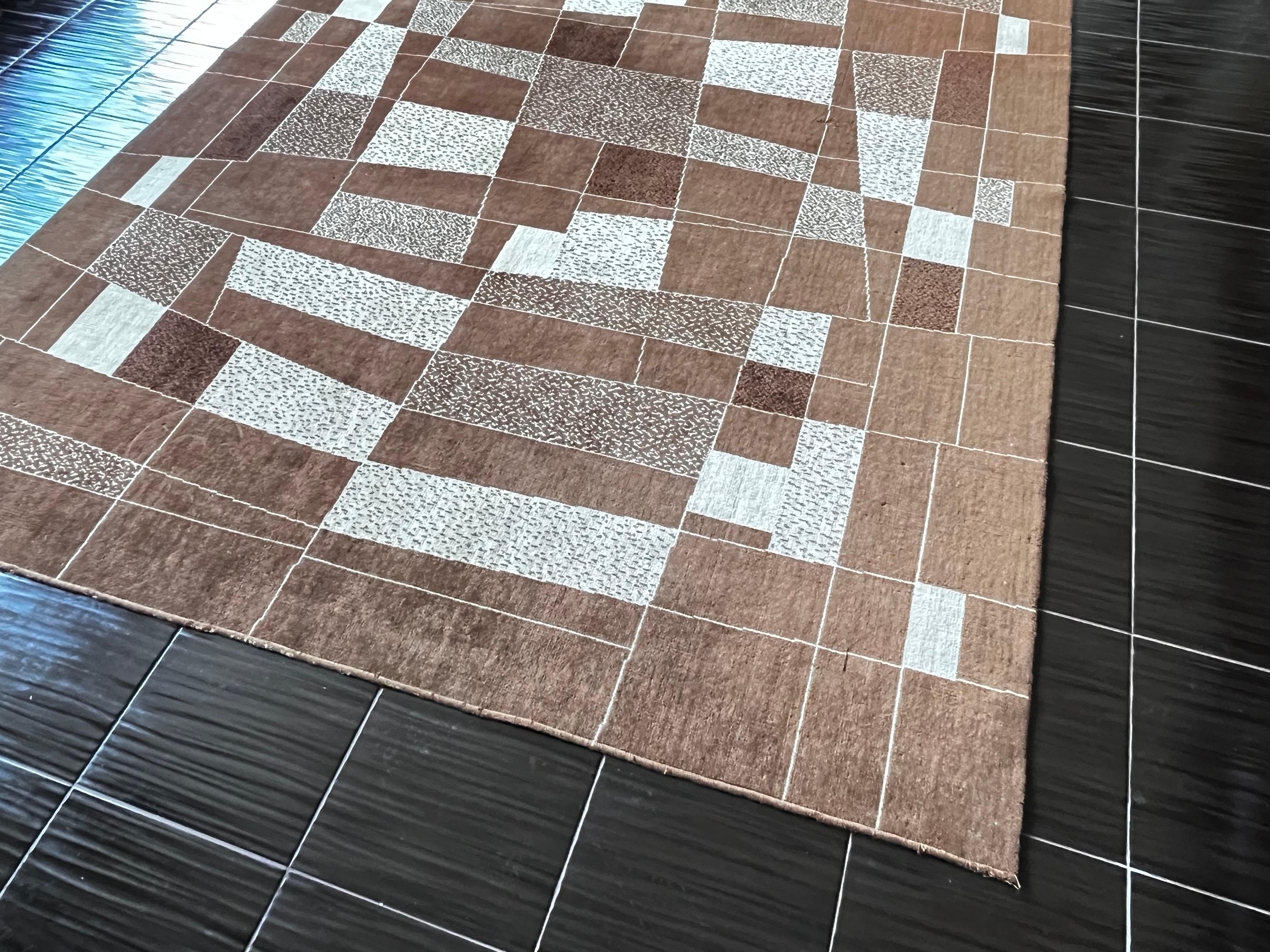 1960er Jahre Design Abstrakter Teppich, Tschechoslowakei - Bouclé im Zustand „Gut“ im Angebot in Praha, CZ