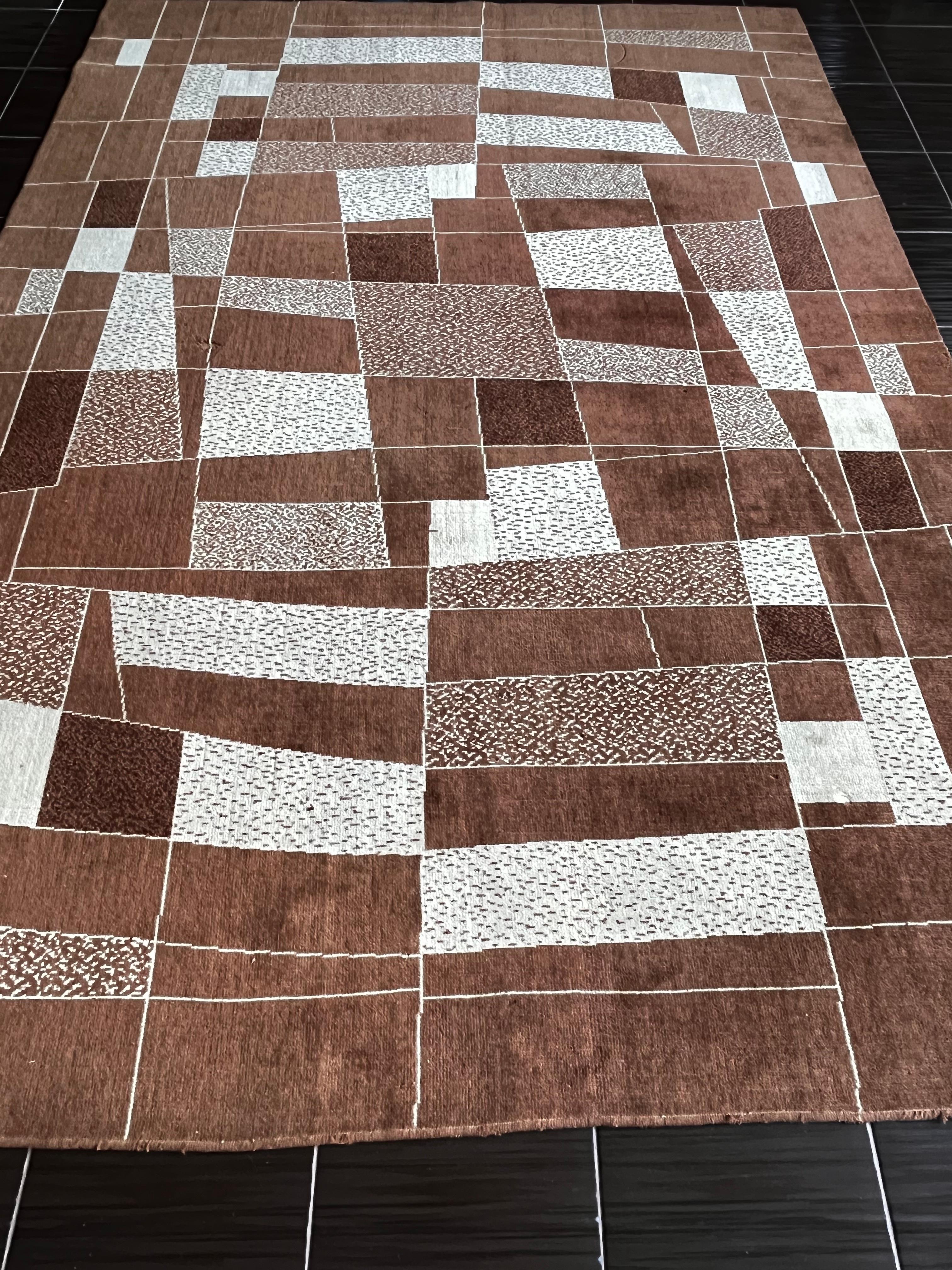 1960er Jahre Design Abstrakter Teppich, Tschechoslowakei - Bouclé im Angebot 2