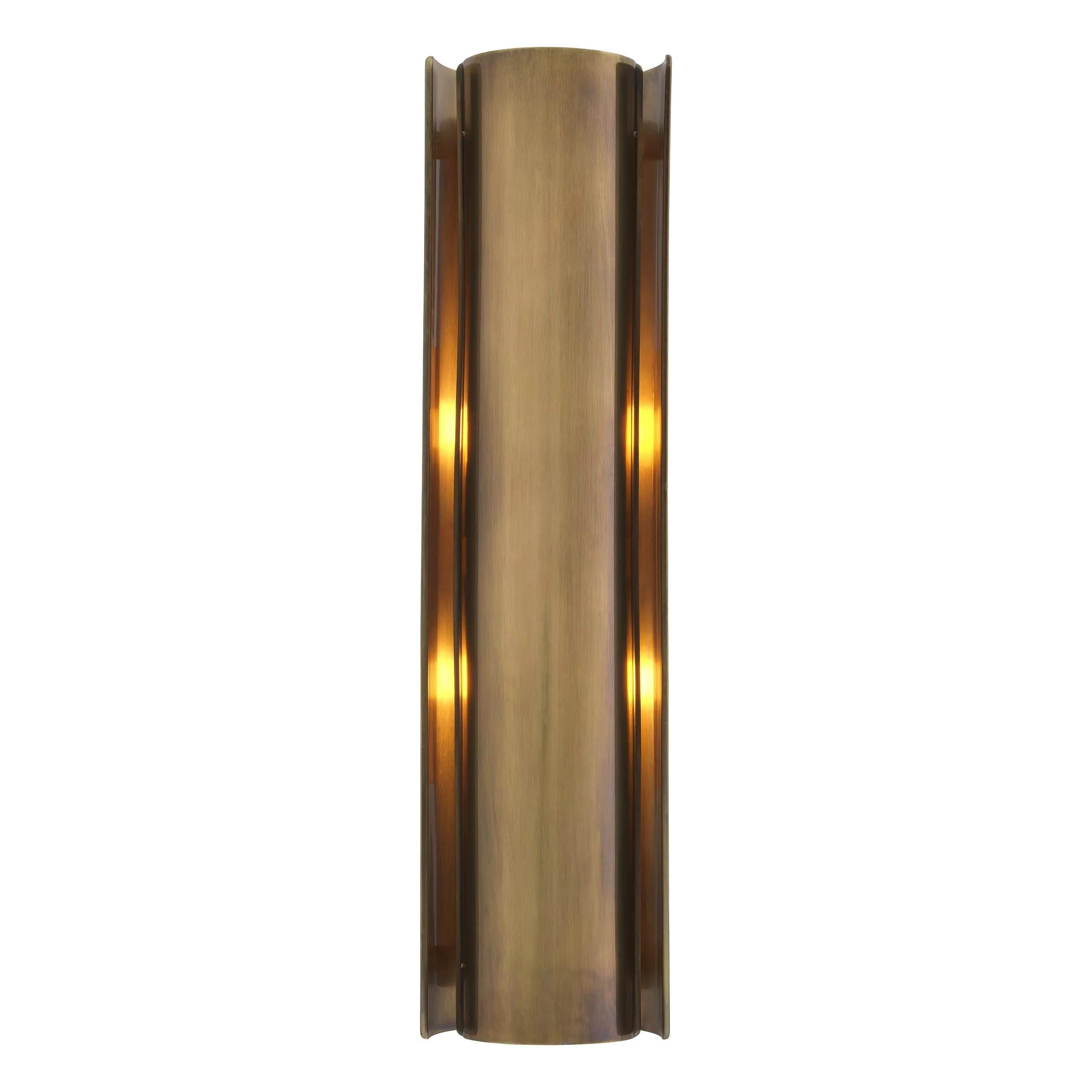 Unknown 1960s Design and Brutalist Style Large Brass Wall Light For Sale