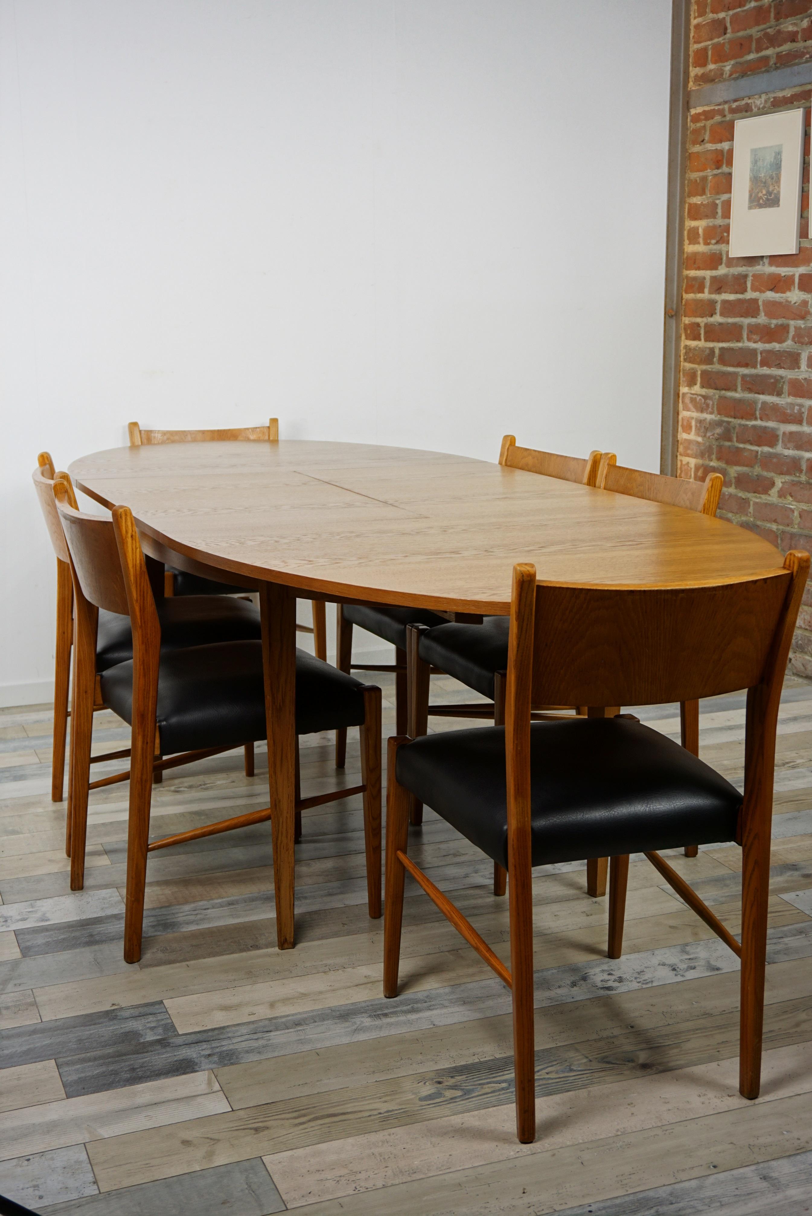 Wood 1960s Design and Scandinavian Style Dining Set