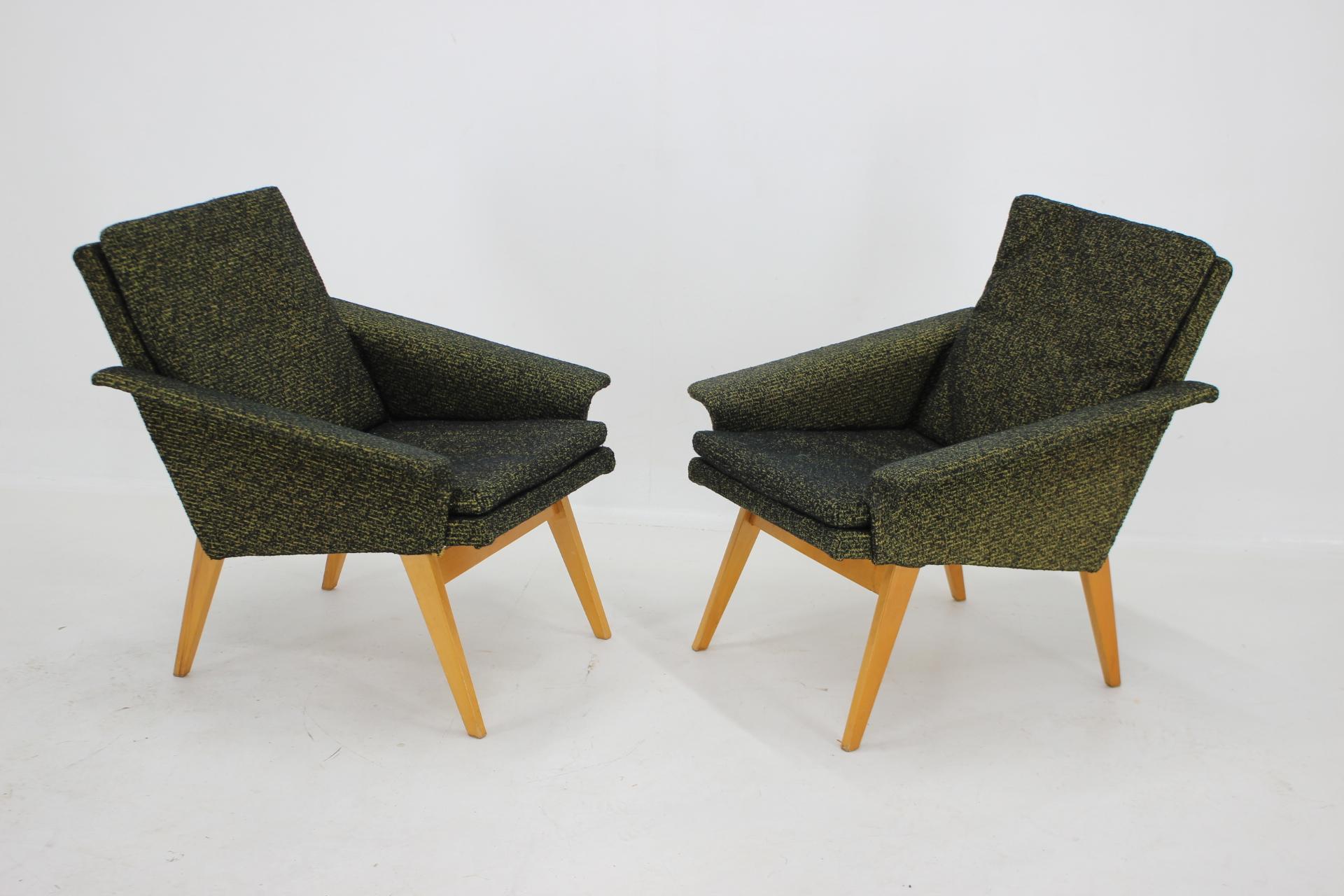 Mid-20th Century 1960s Design Armchairs, Czechoslovakia For Sale