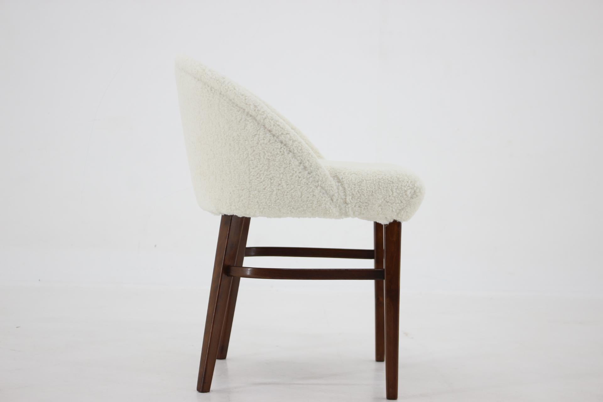 Danish 1960s Design Beech Chair in Sheepskin Fabric, Denmark For Sale