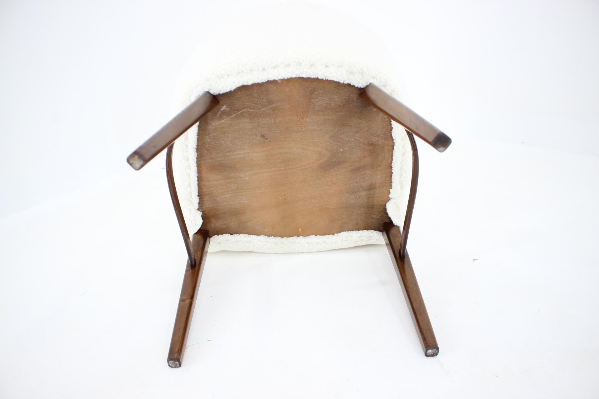 1960s Design Beech Chair in Sheepskin Fabric, Denmark For Sale 3