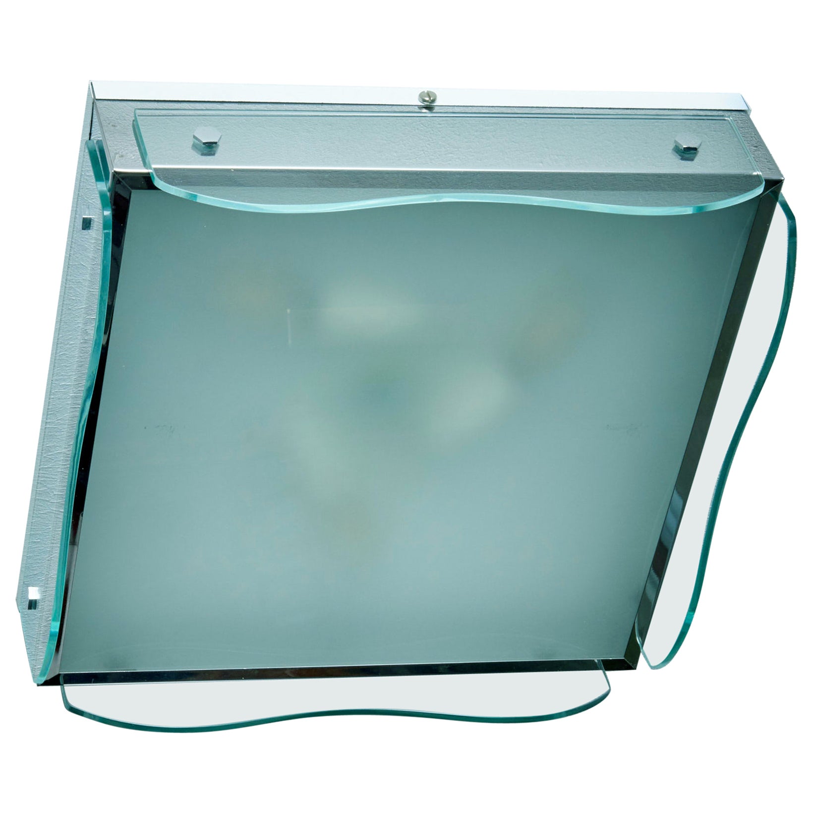 Lampada da incasso di design anni '60 in vetro trasparente, nos Italia in vendita