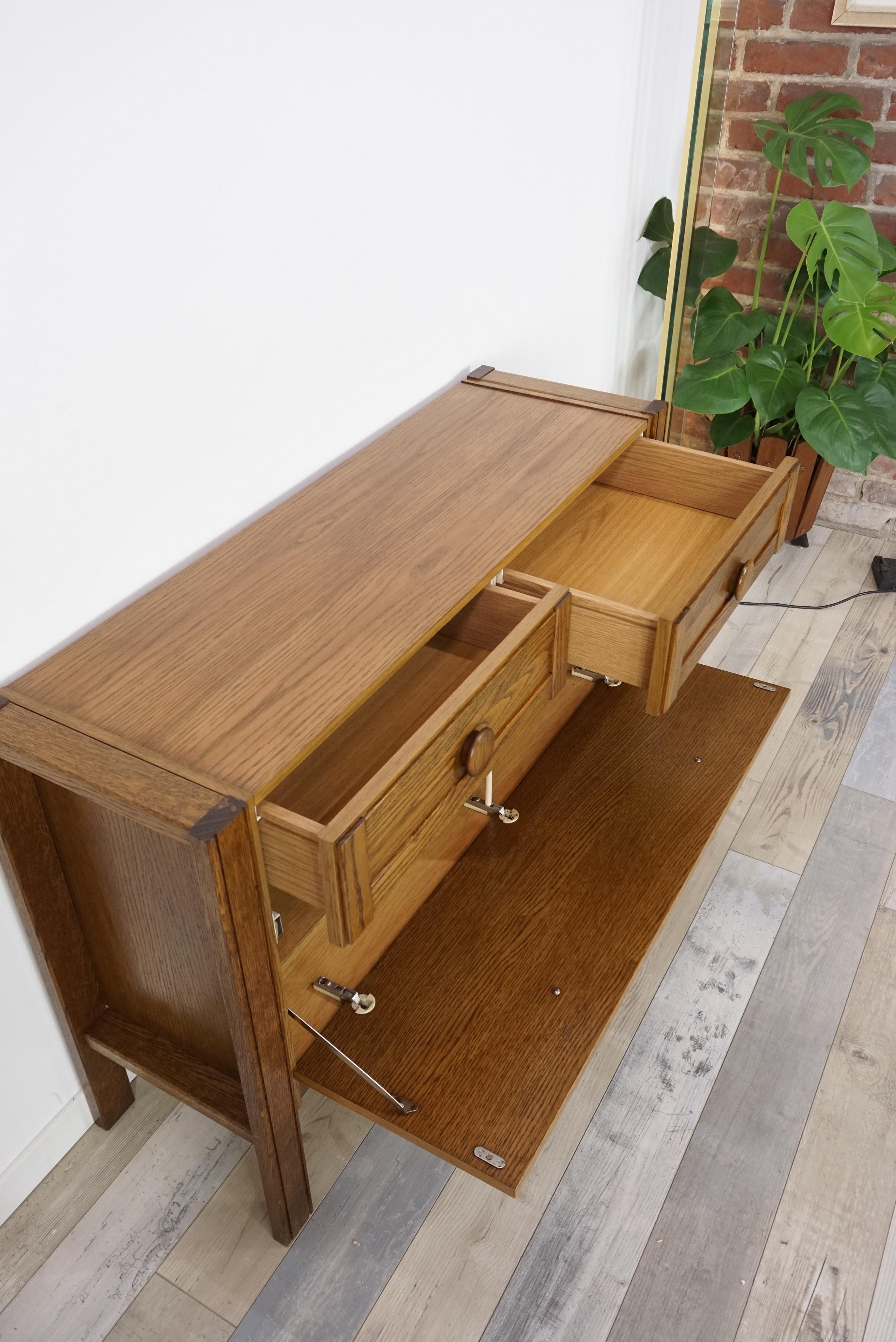 1960s Design Oak Wooden Cabinet For Sale 5