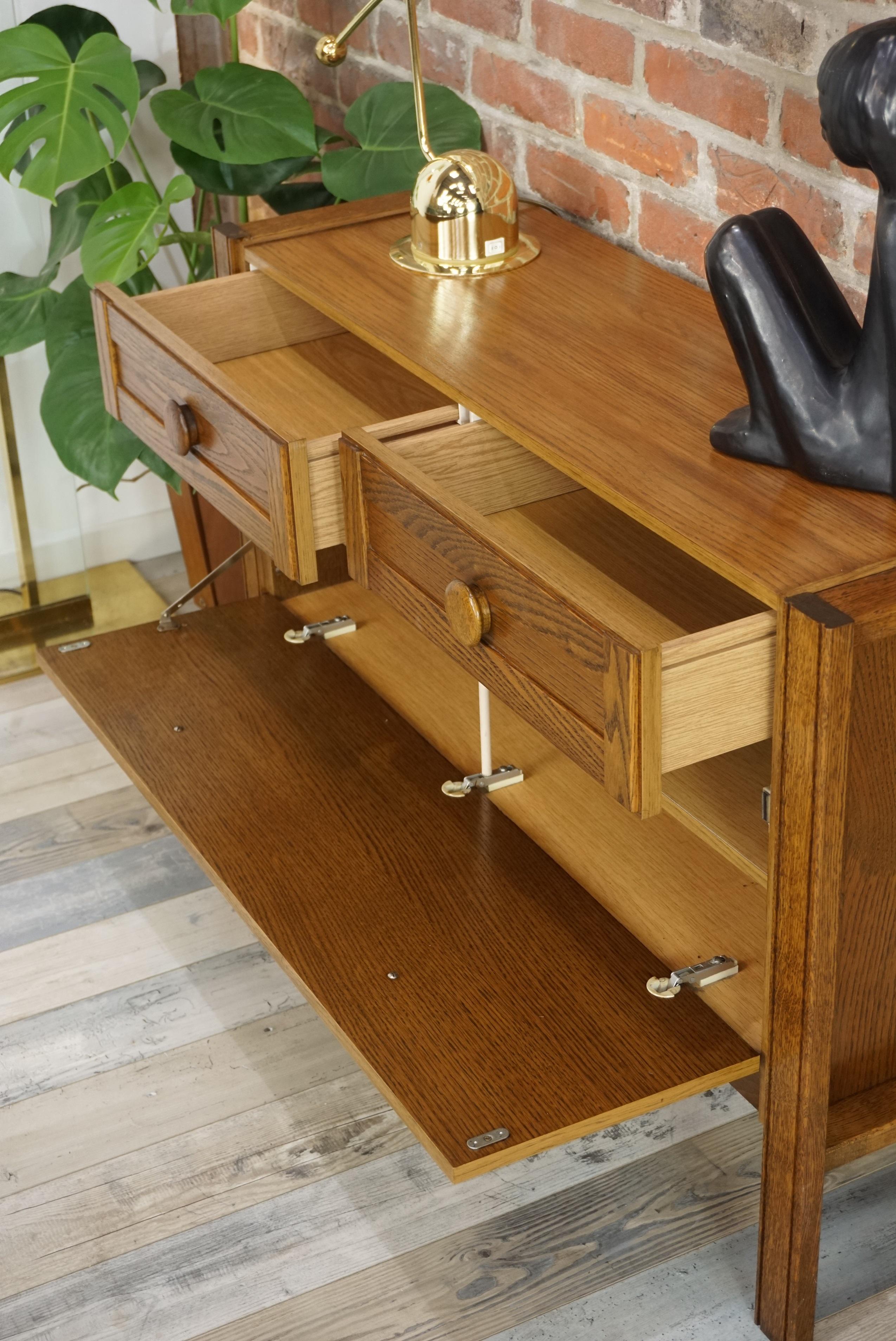 1960s Design Oak Wooden Cabinet For Sale 6