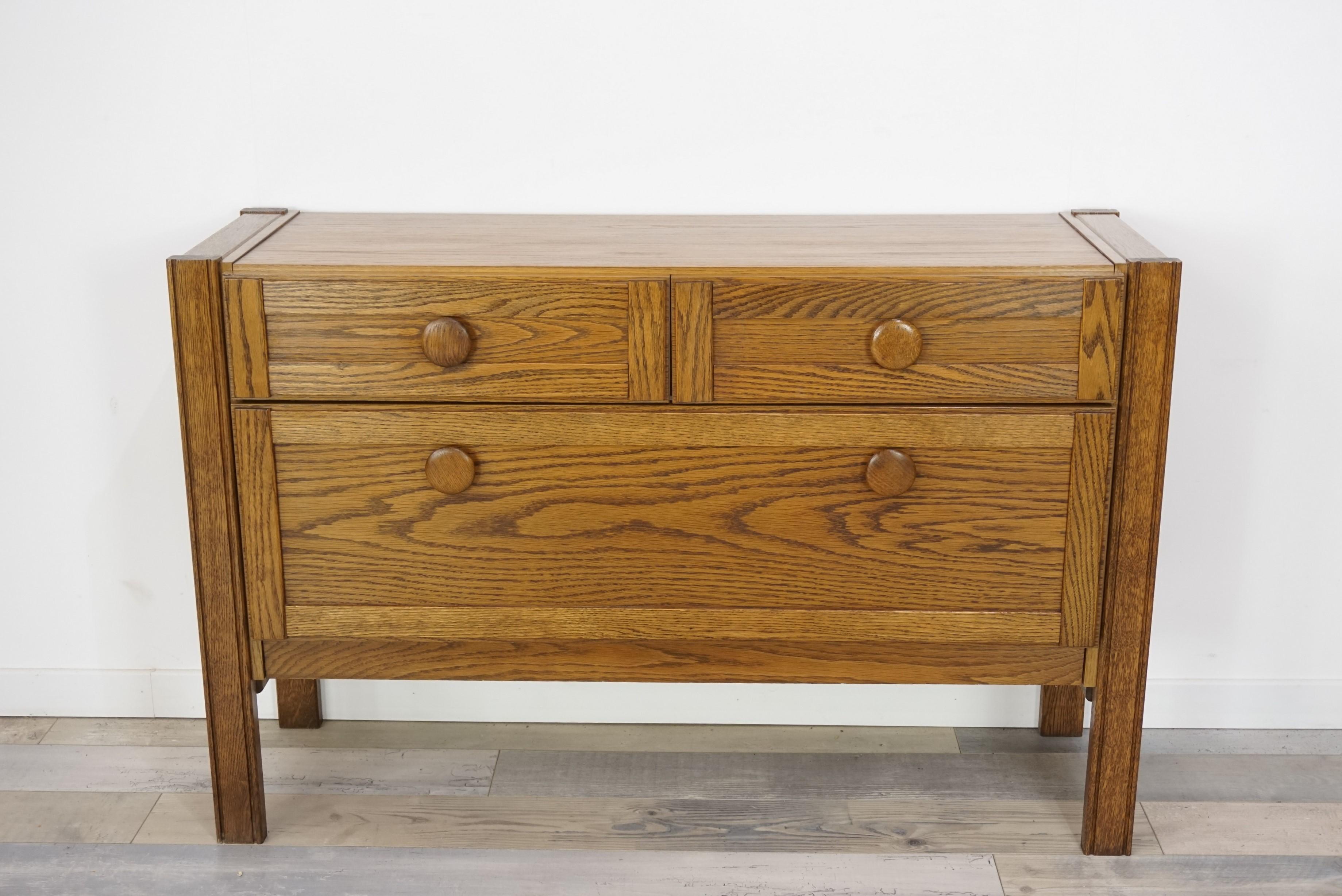 Mid-Century Modern 1960s Design Oak Wooden Cabinet For Sale