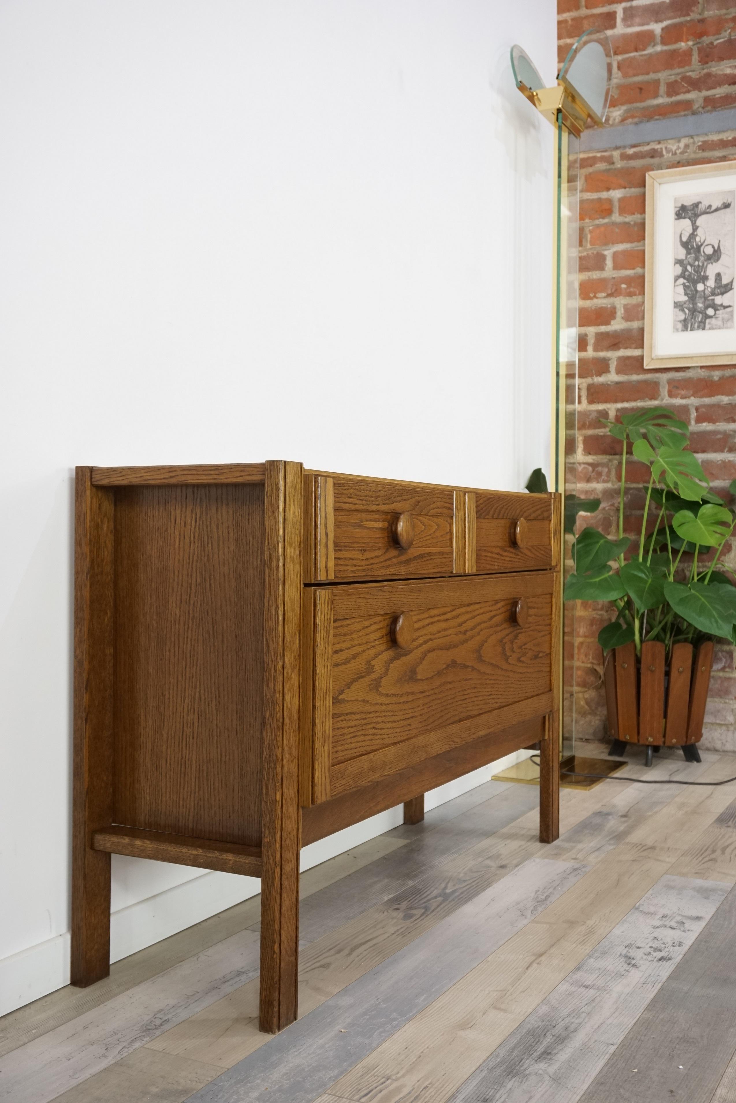 1960s Design Oak Wooden Cabinet In Good Condition For Sale In Tourcoing, FR