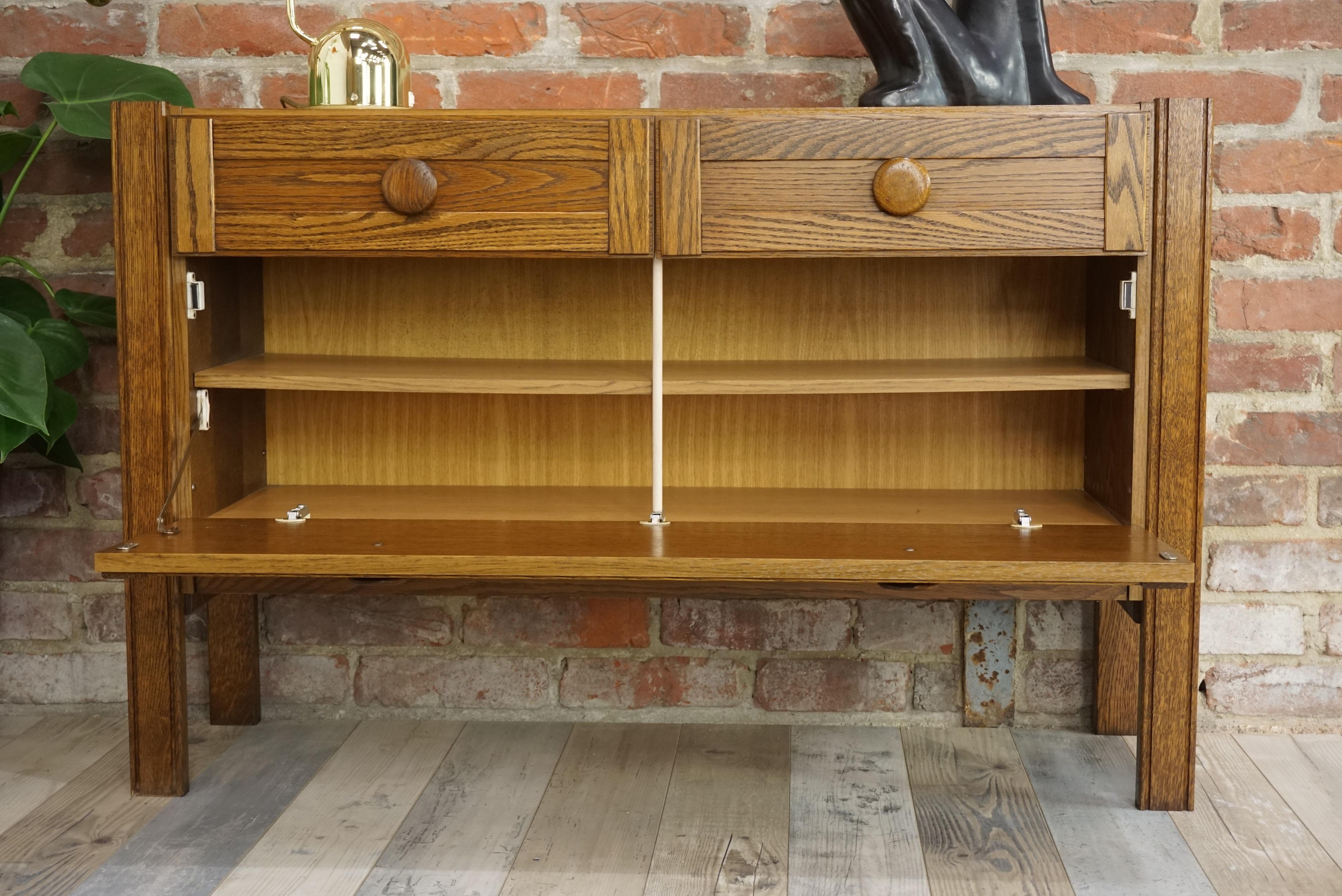1960s Design Oak Wooden Cabinet For Sale 1