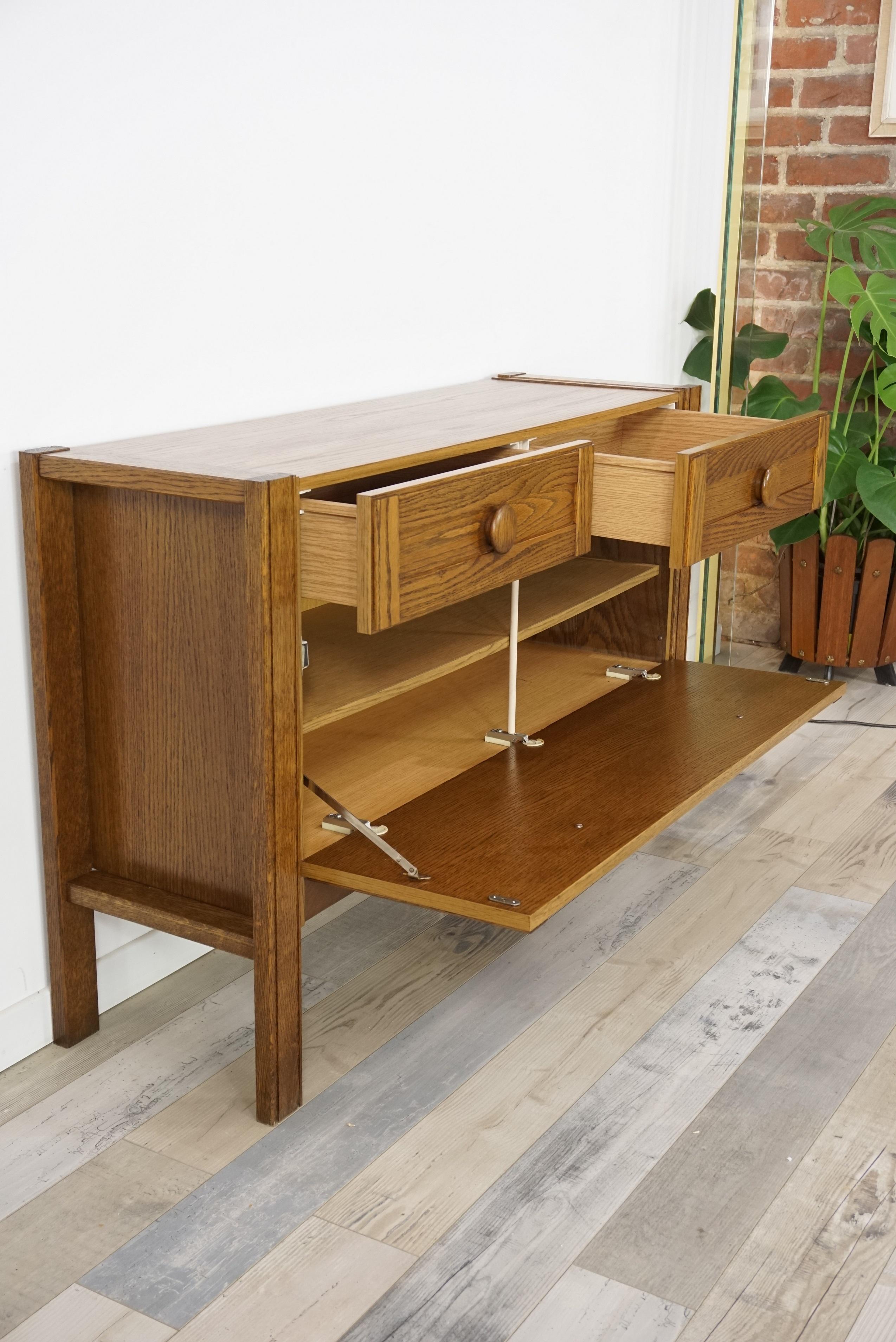 1960s Design Oak Wooden Cabinet For Sale 3