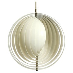 1960s Design Space Age Moon Lamp in white lacquered aluminum by Verner Panton