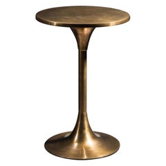 1960s Design Style Pair of Patina Brass Side Tables