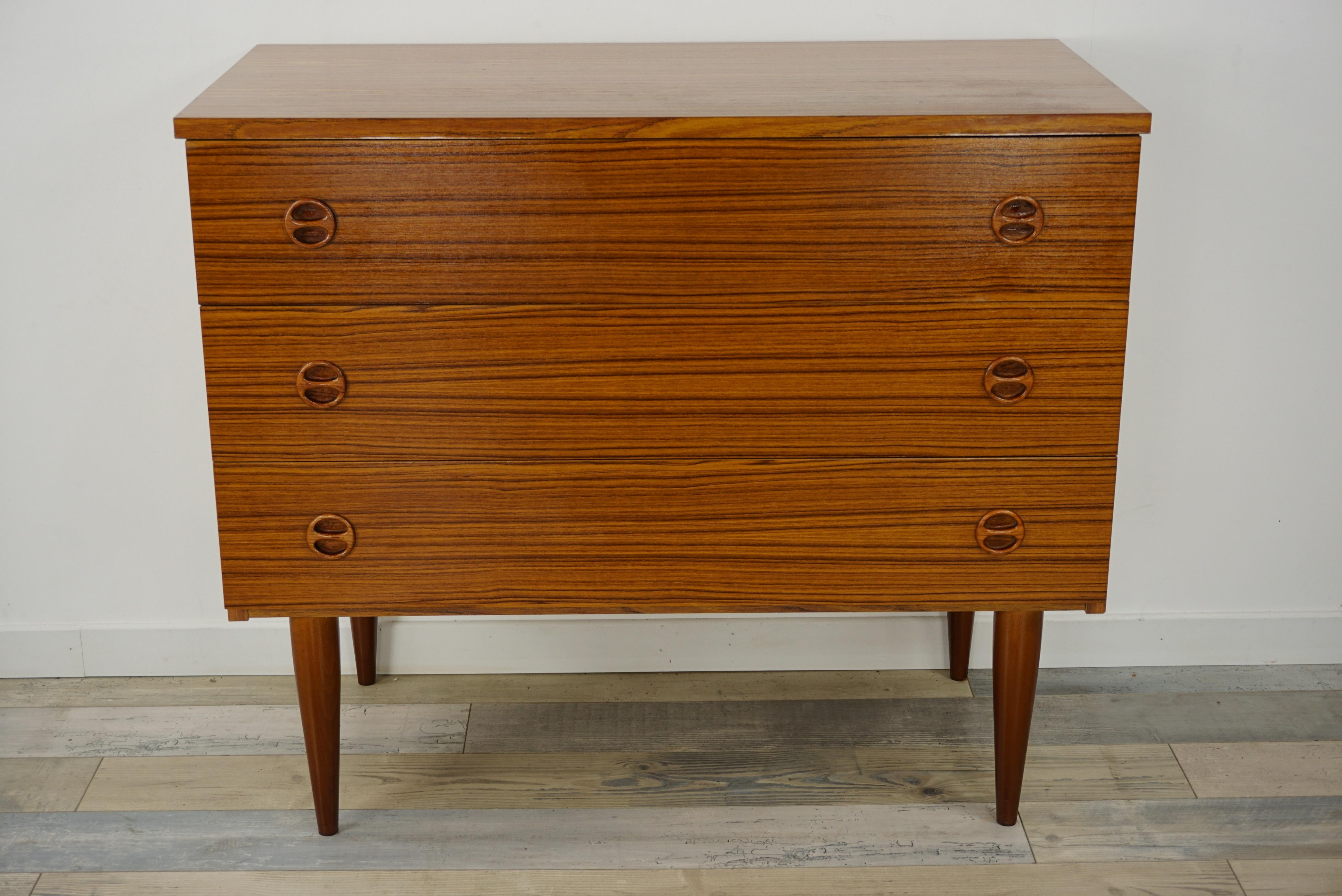 Scandinavian Modern 1960s Design Teak Wooden Chest of Drawers
