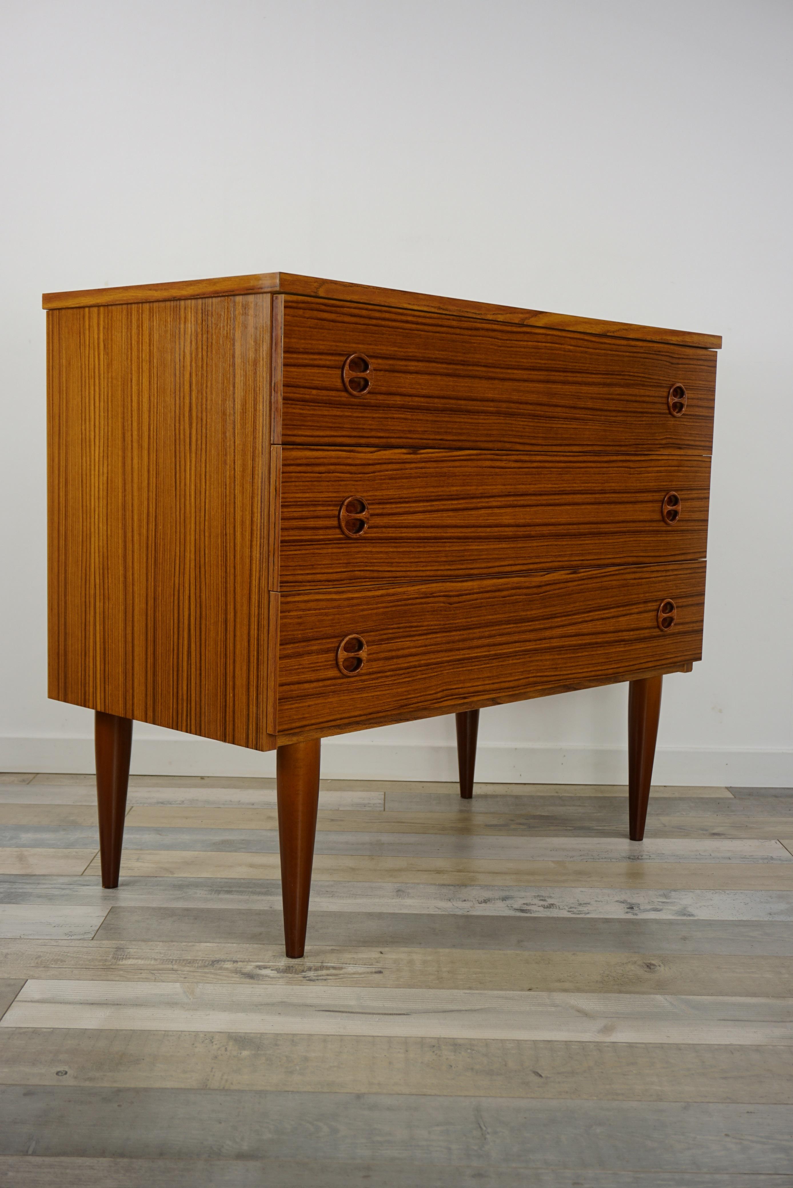 European 1960s Design Teak Wooden Chest of Drawers