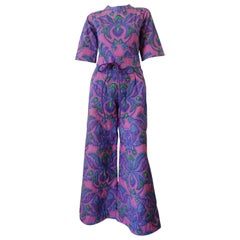 1960s Design Thai Quilted Wide-legged Jumpsuit