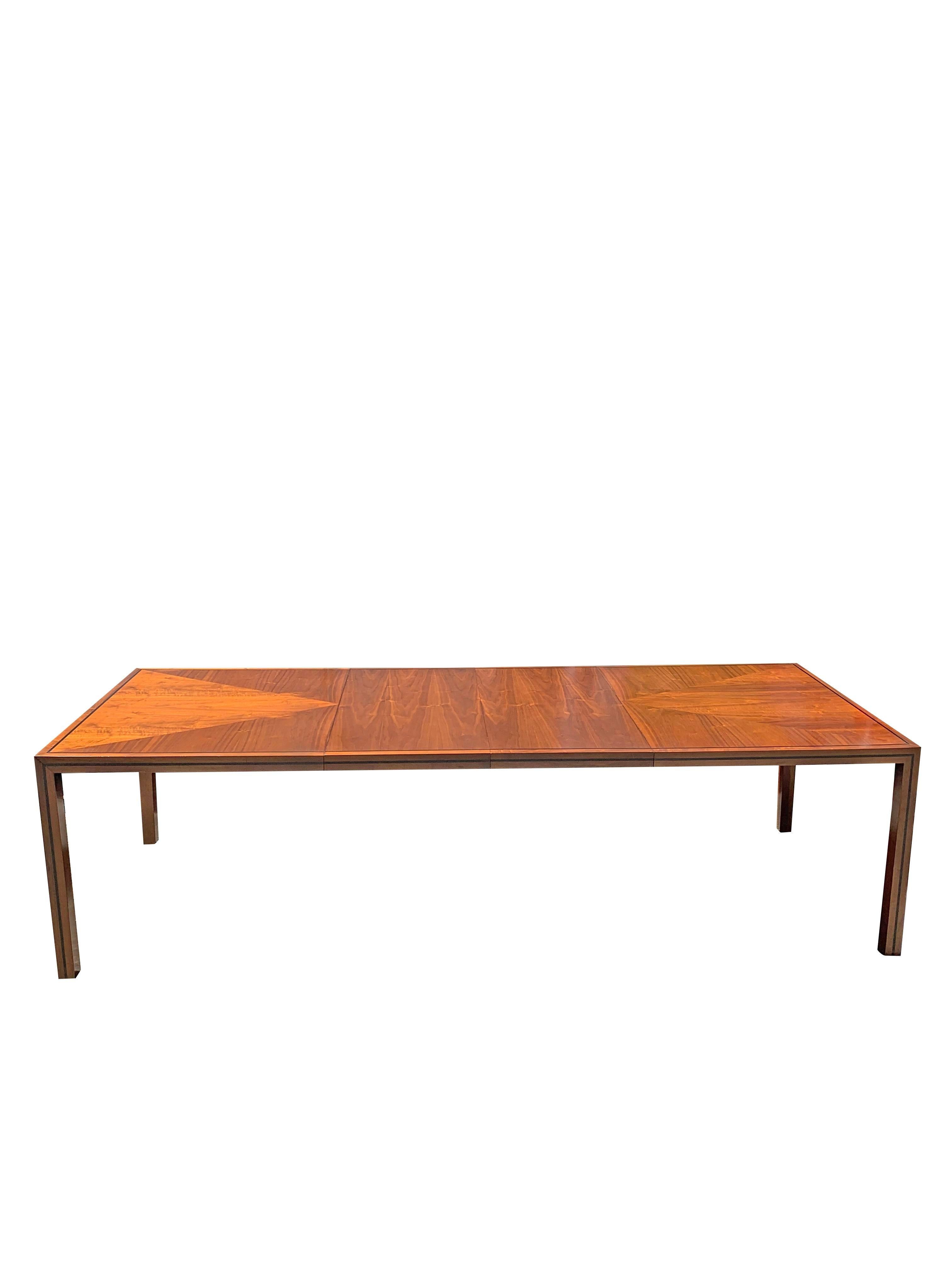 Mid-20th Century 1960s Designer John Stuart Dining Table in Mid Century Modern With Two Leaves For Sale