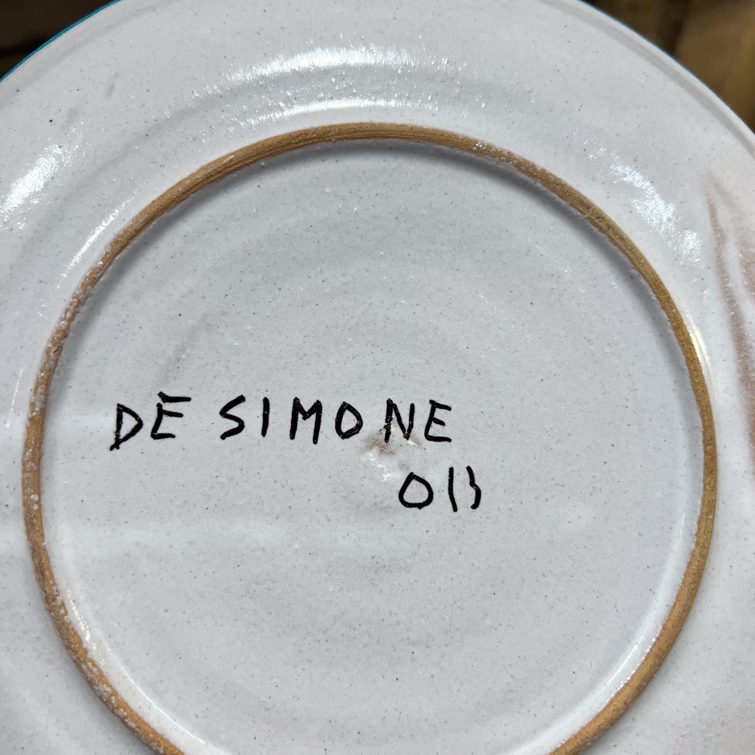 1960s Desimone Art Pottery Set Seven Assorted Plates Italy For Sale 4