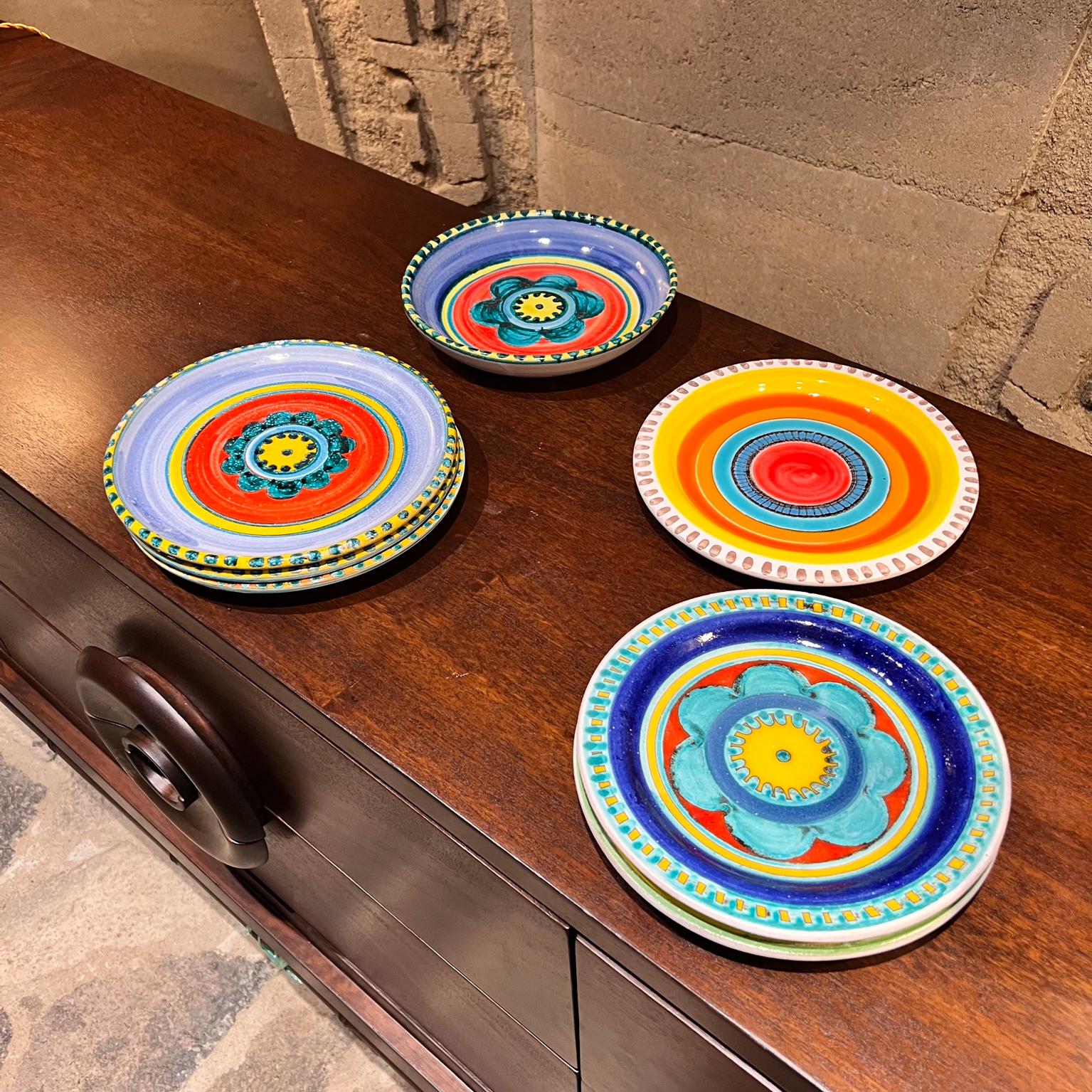 1960s Desimone Art Pottery Set Seven Assorted Plates Italy For Sale 6