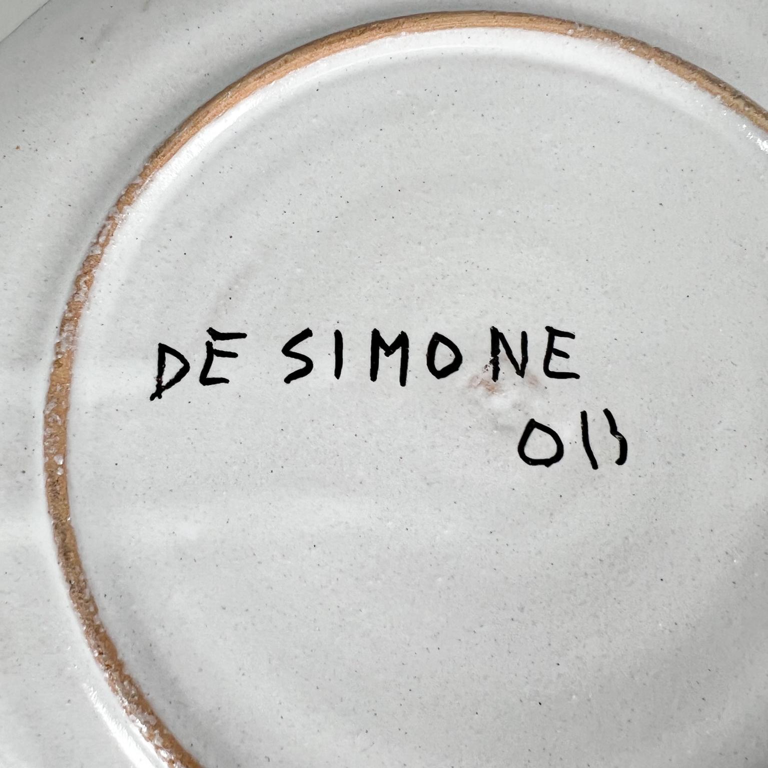 Assiette d'art en céramique peinte à la main DeSimone Pottery des années 1960, Italie 1