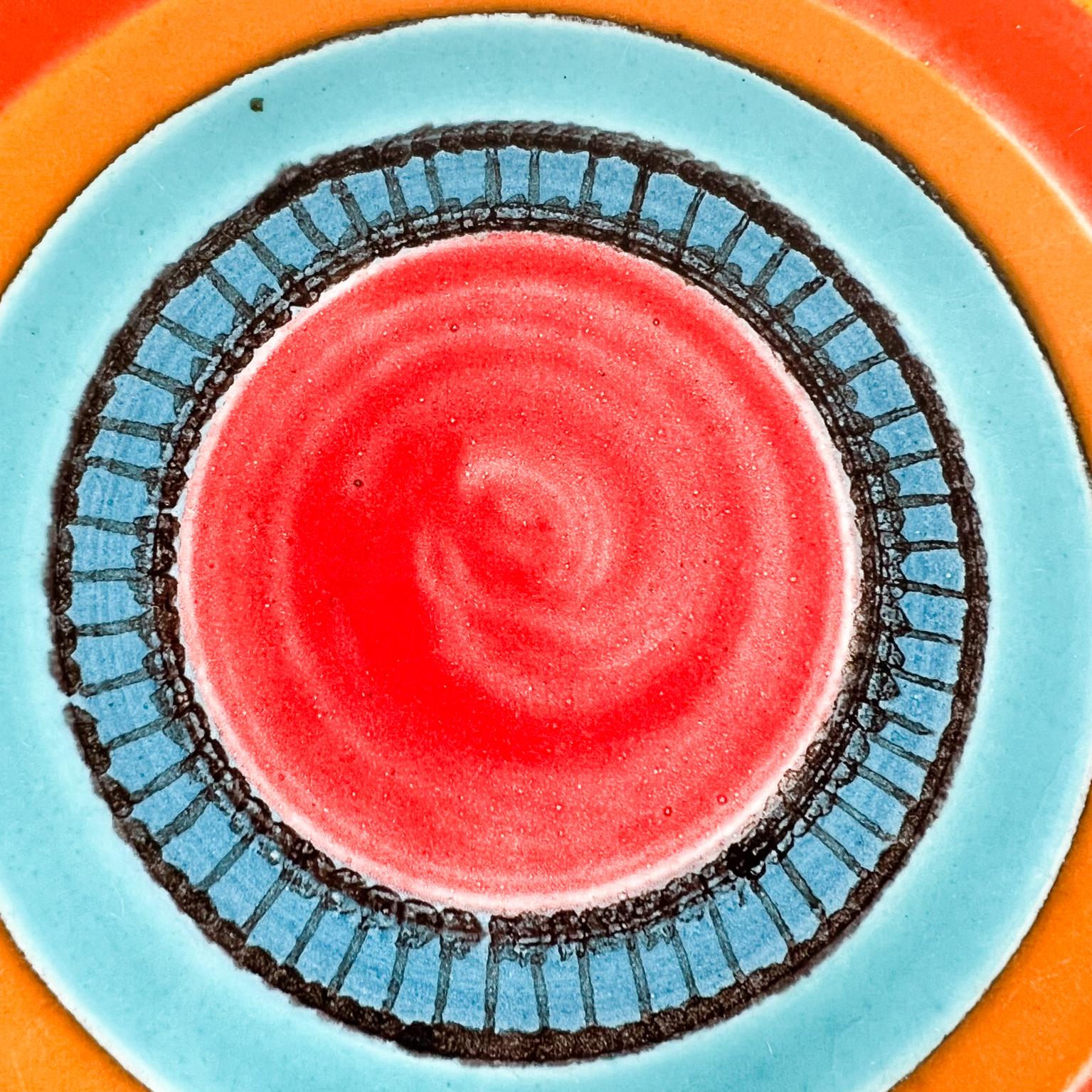 Italian 1960s DeSimone Pottery of Italy Vibrant Ceramic Art Plate Hand Painted