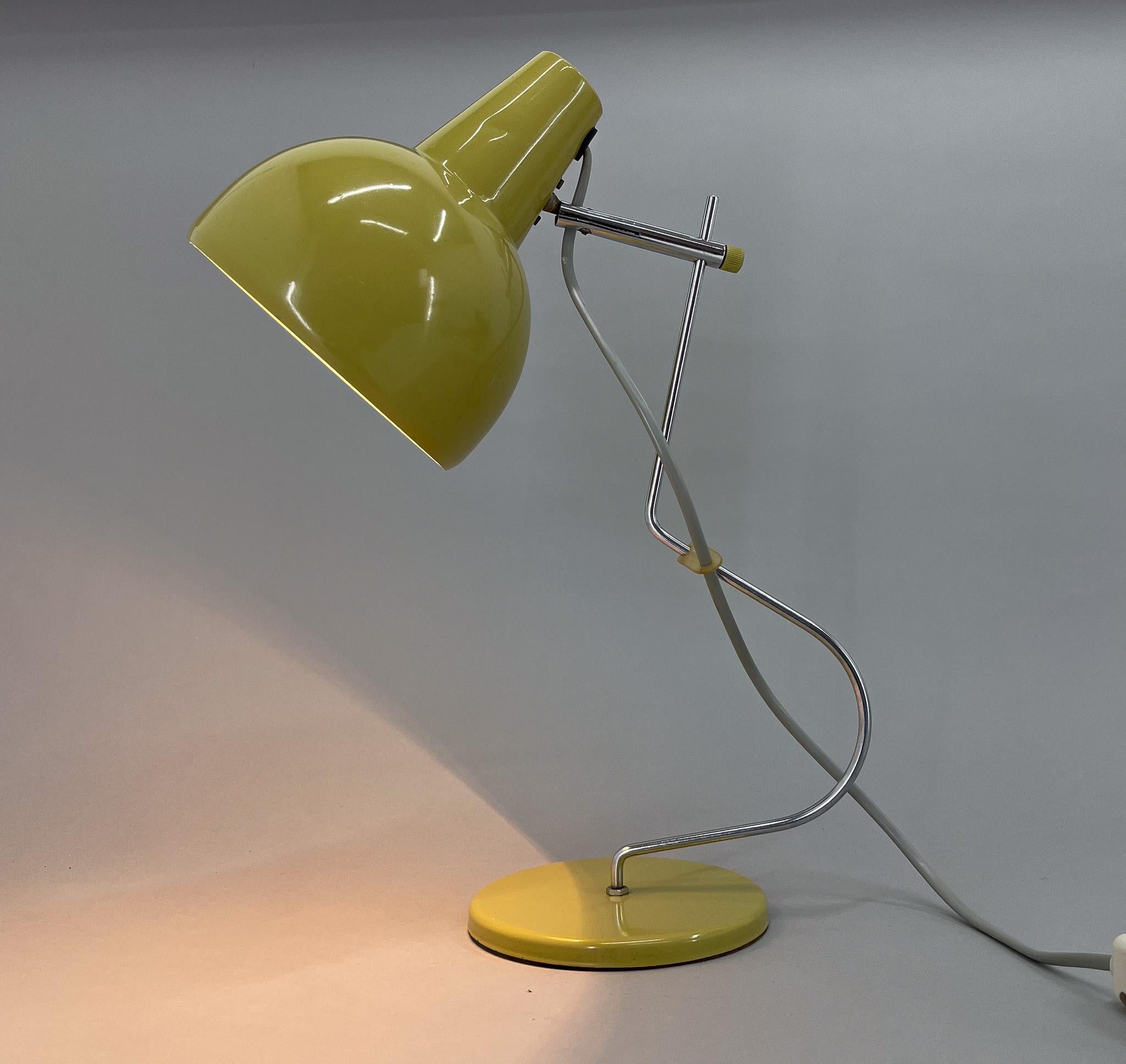 Mid-century table lamp designed by famous Josef Hůrka for Lidokov in former Czechoslovakia in the 1960's. 
Bulb: 1 x E25-E27. 
US plug adapter included.