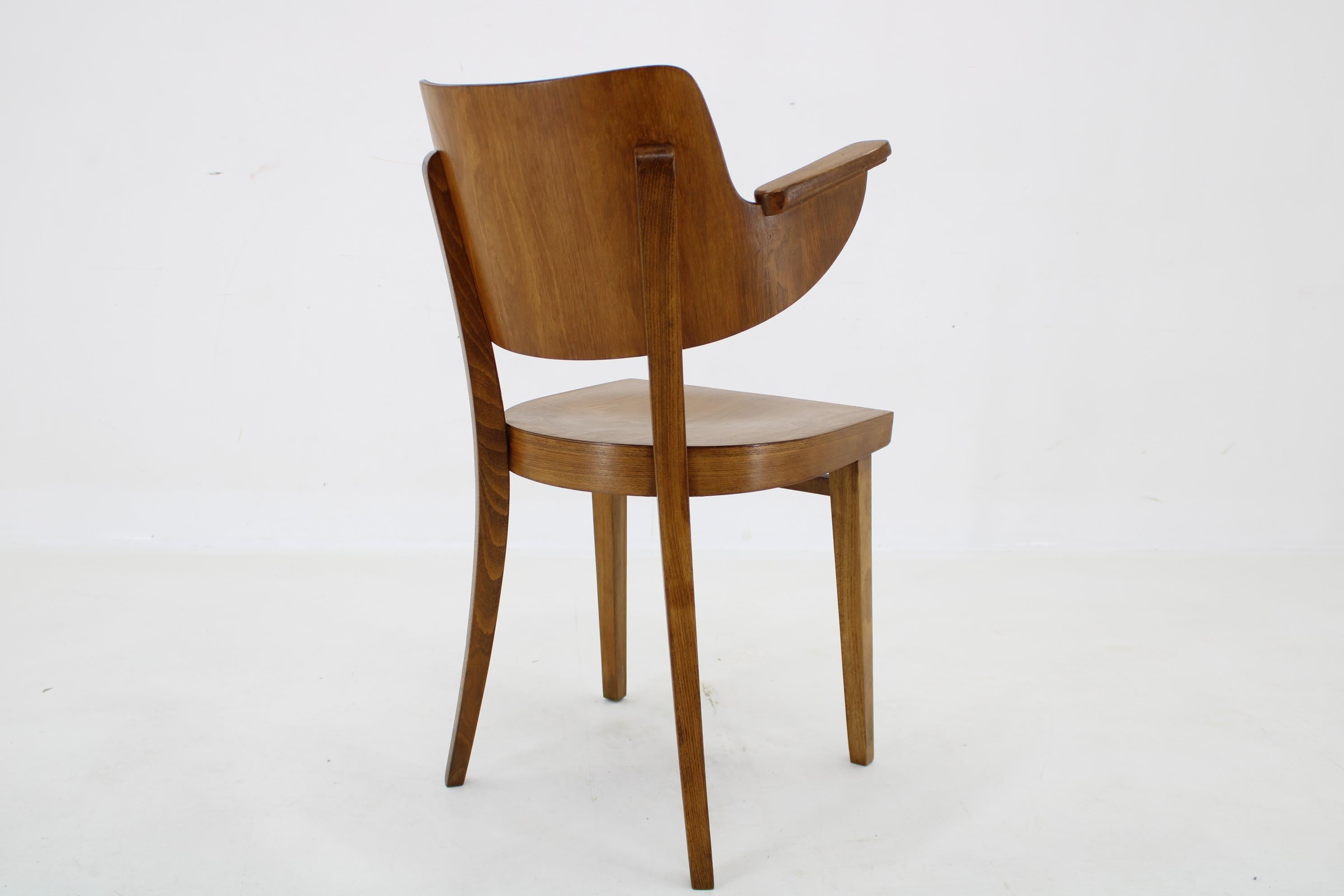 Mid-20th Century 1960s Desk or Side Beech Chair by Ton, Czechoslovakia For Sale