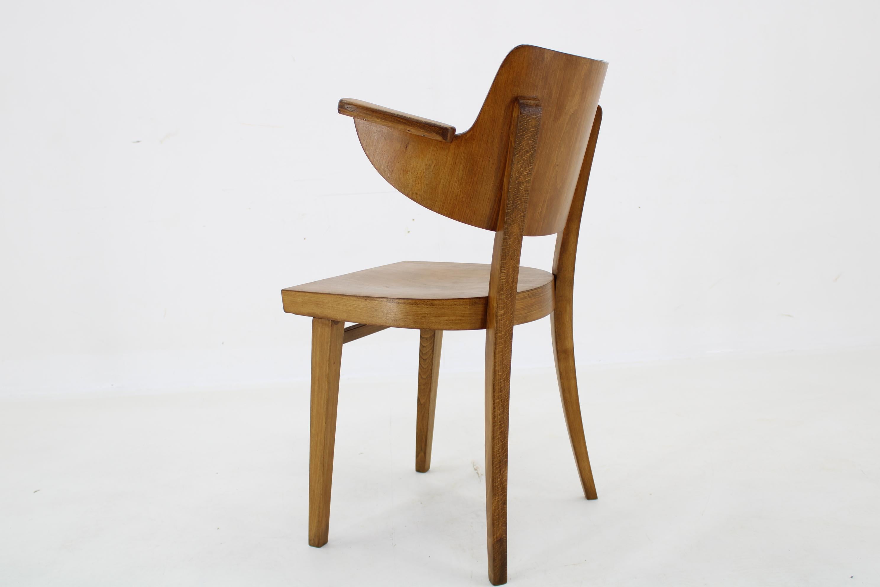 1960s Desk or Side Beech Chair by Ton, Czechoslovakia For Sale 1