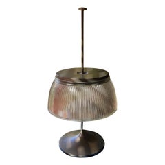 1960's Desk or Table Lamp, Metal and Glass, Attributed to Tito Agnoli for O-Luce