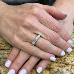 1960's Diamond 14 Karat White Gold Vintage Wedding Anniversary Band Ring