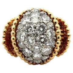 Anello da cocktail vintage in oro giallo 18 carati con diamante del 1960 di George Schuler