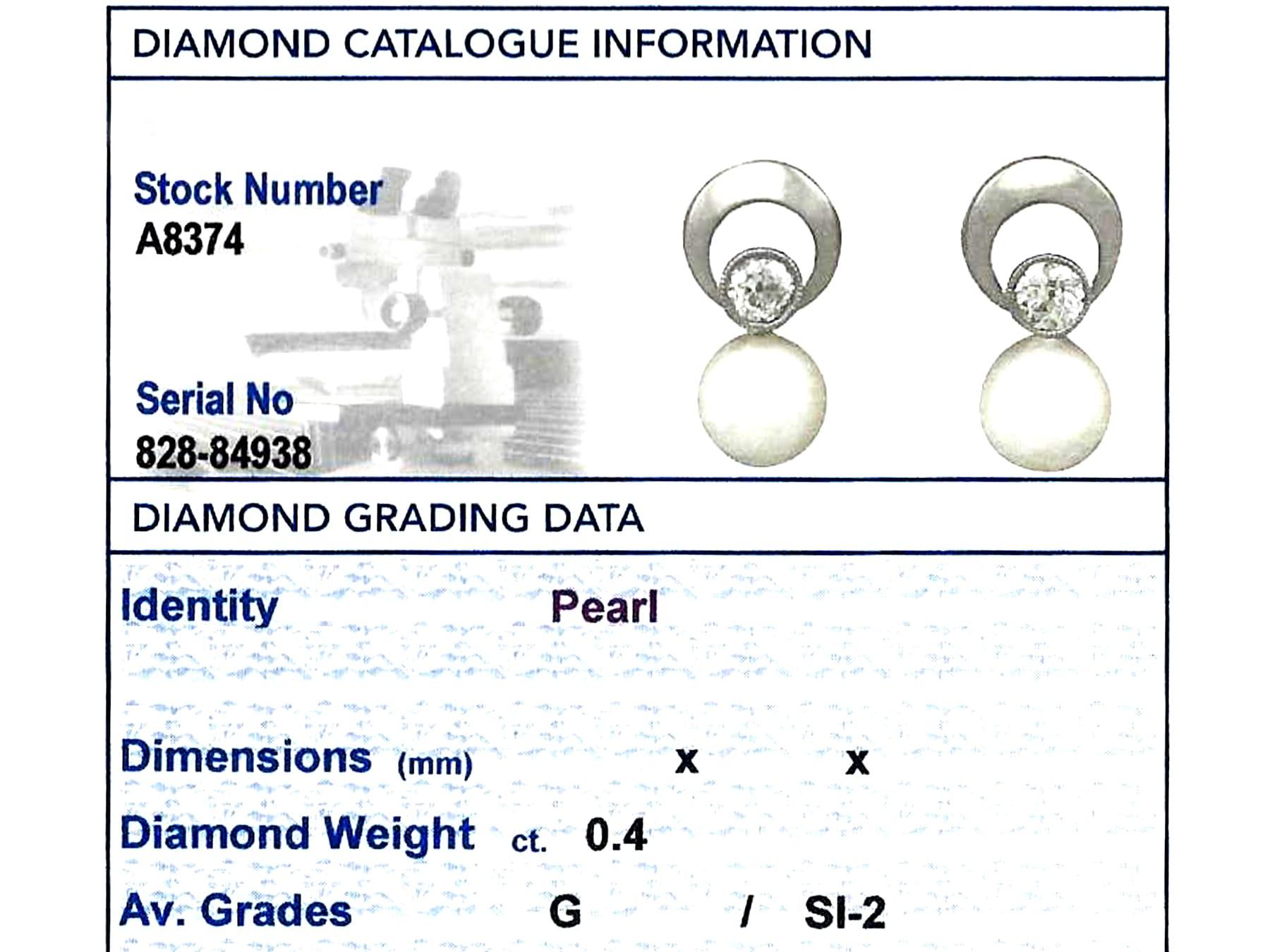 1960er Jahre Diamant- und Zuchtperlen-Ohrringe aus Gelbgold im Angebot 2