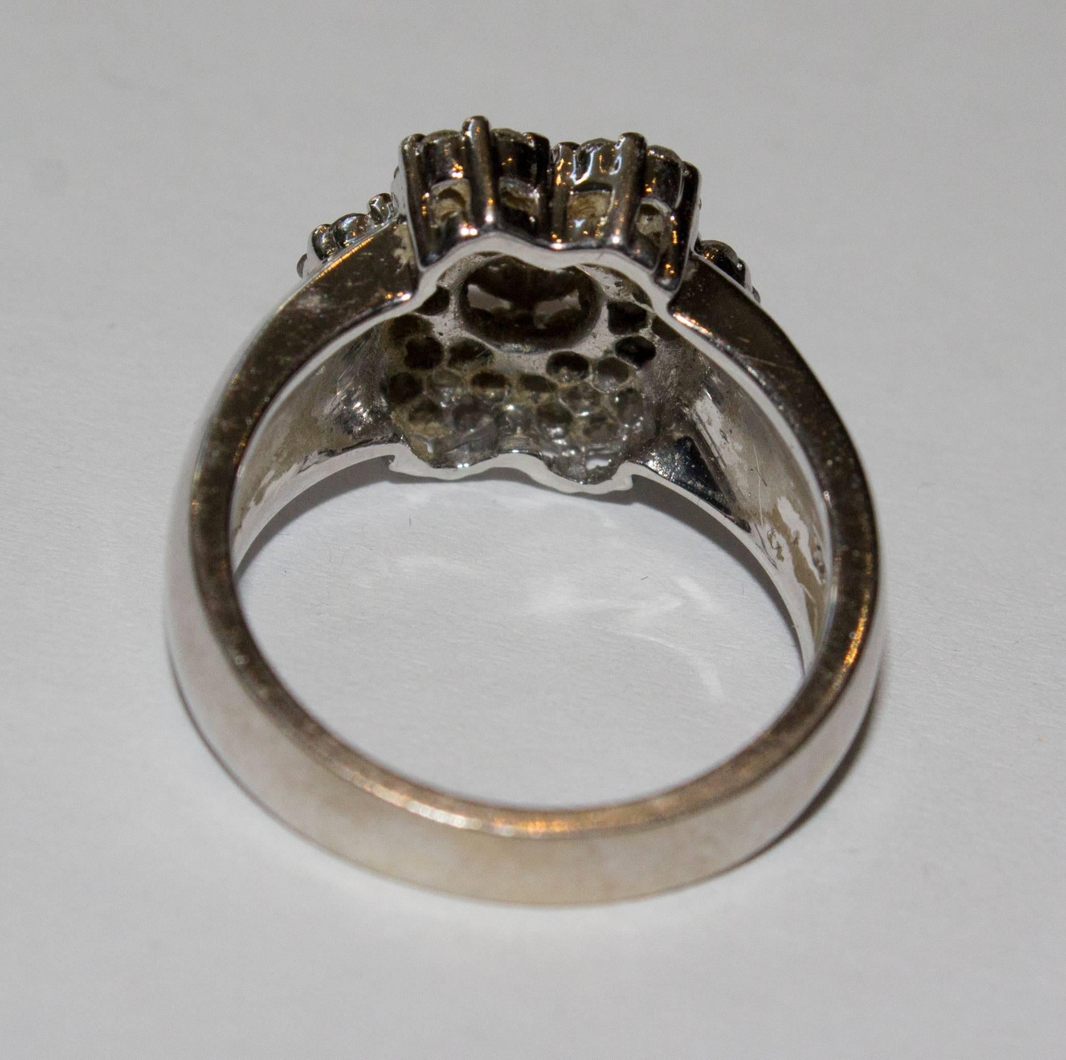 Round Cut 1960s Diamond and Gold Cluster Cocktail Ring