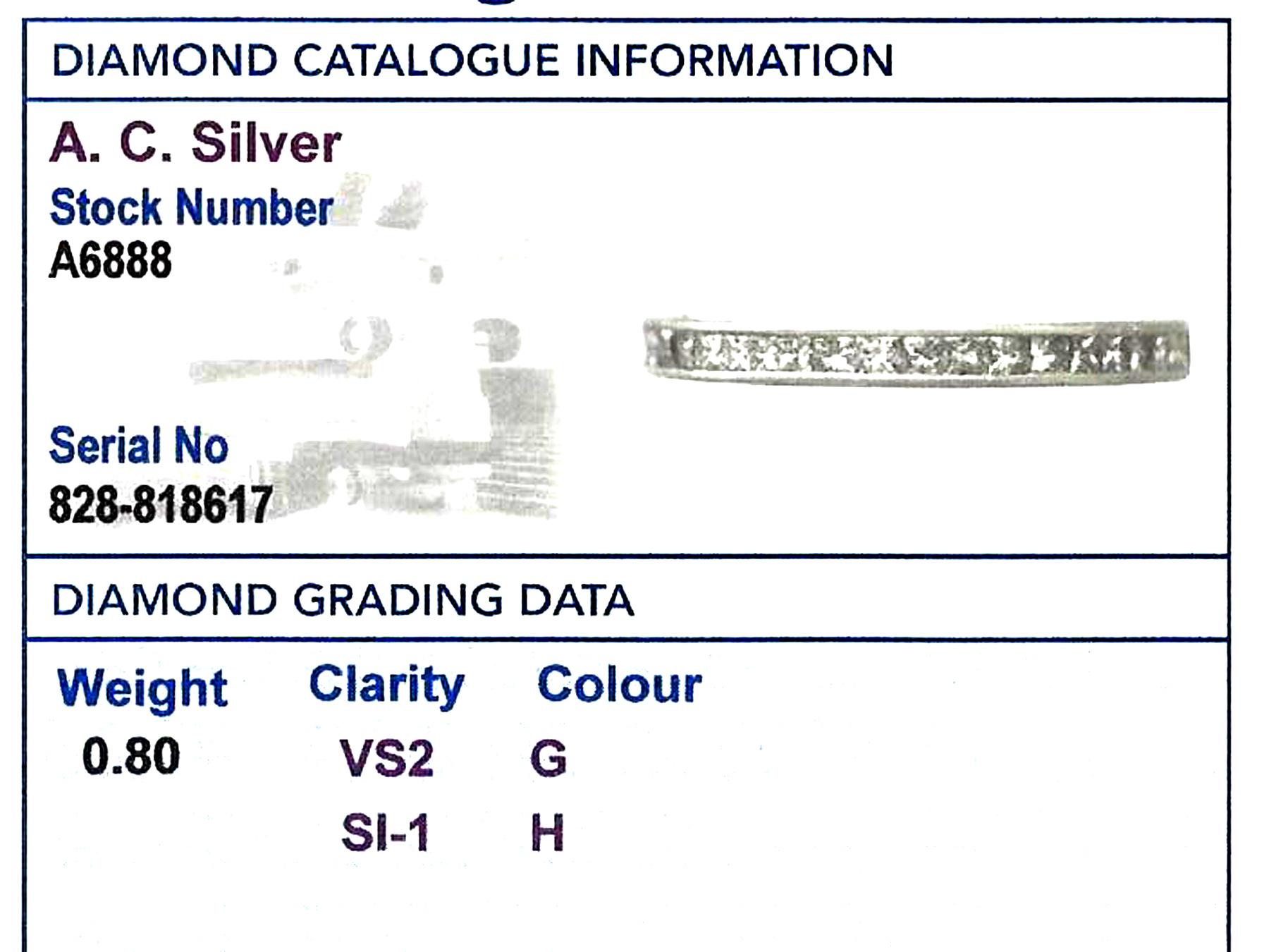 1960s Diamond and Platinum Full Eternity Ring- Size 6 1/2 1