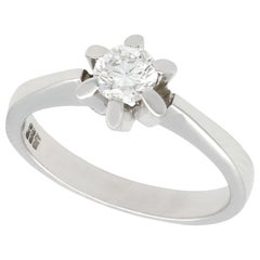 1960s Diamond and White Gold Solitaire Ring