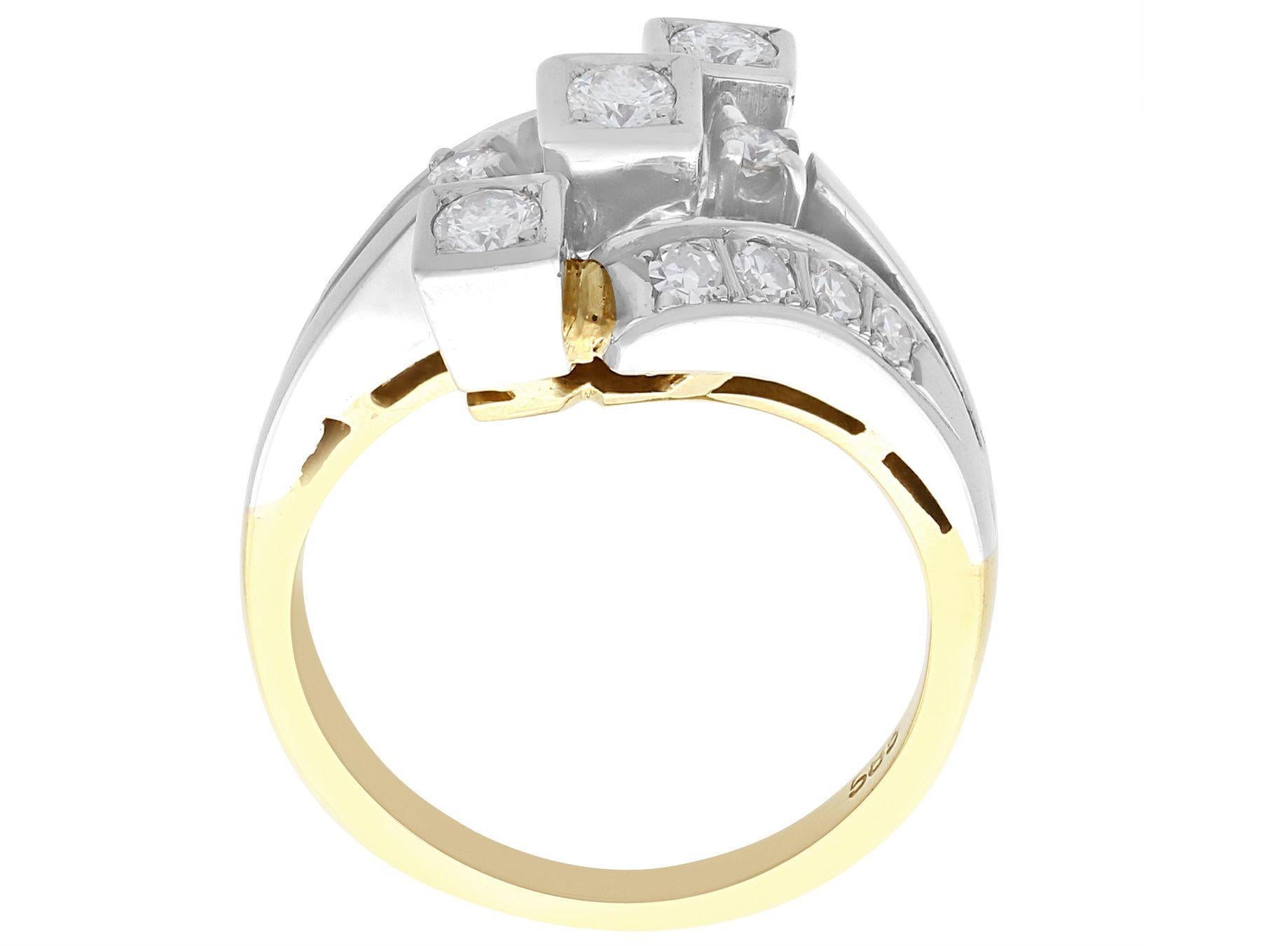 1960s Diamond and Yellow Gold Cocktail Ring For Sale 2