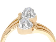 Vintage 1960s 0.38ct Diamond Twist Ring in 14k Yellow & White Gold