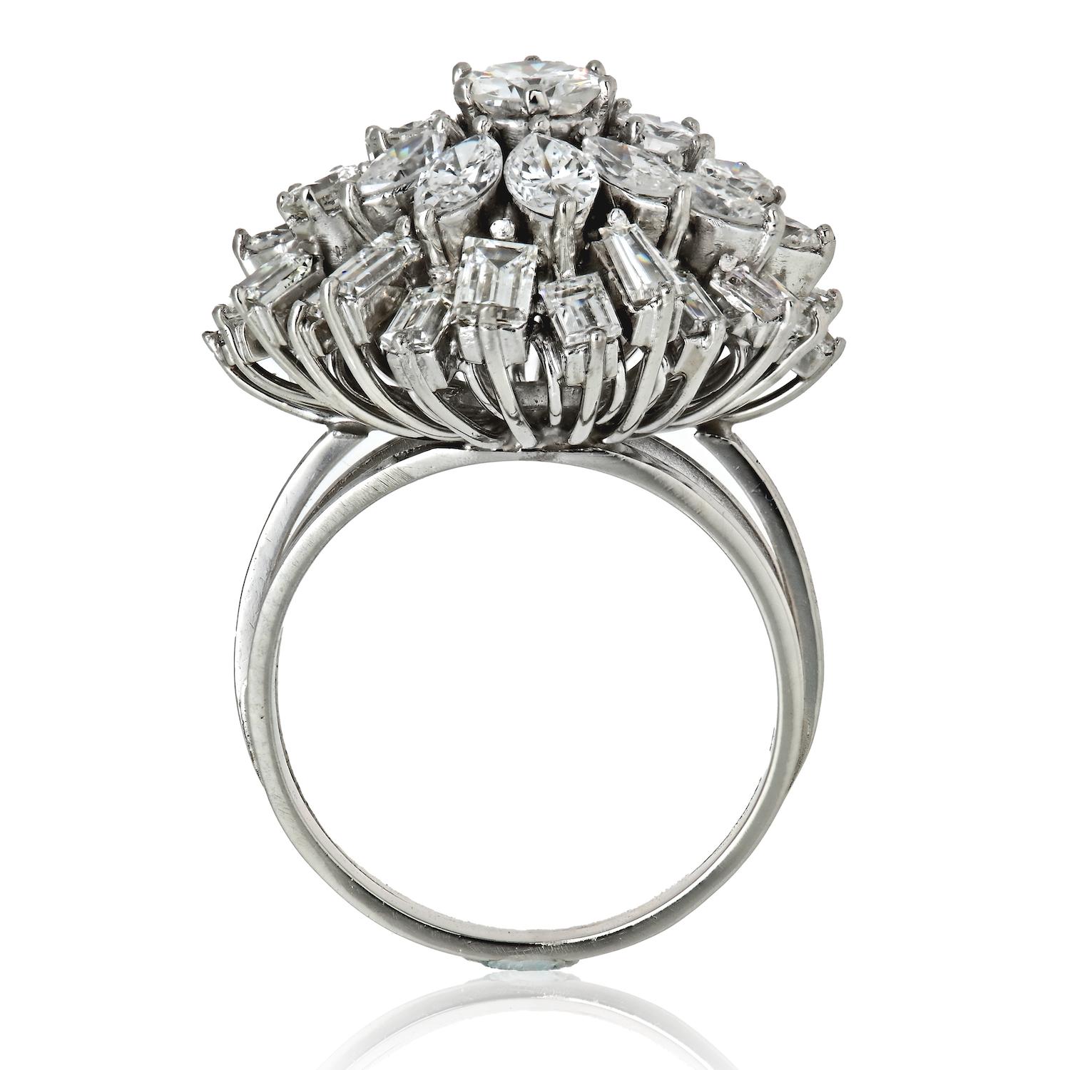 platinum diamond cluster ring