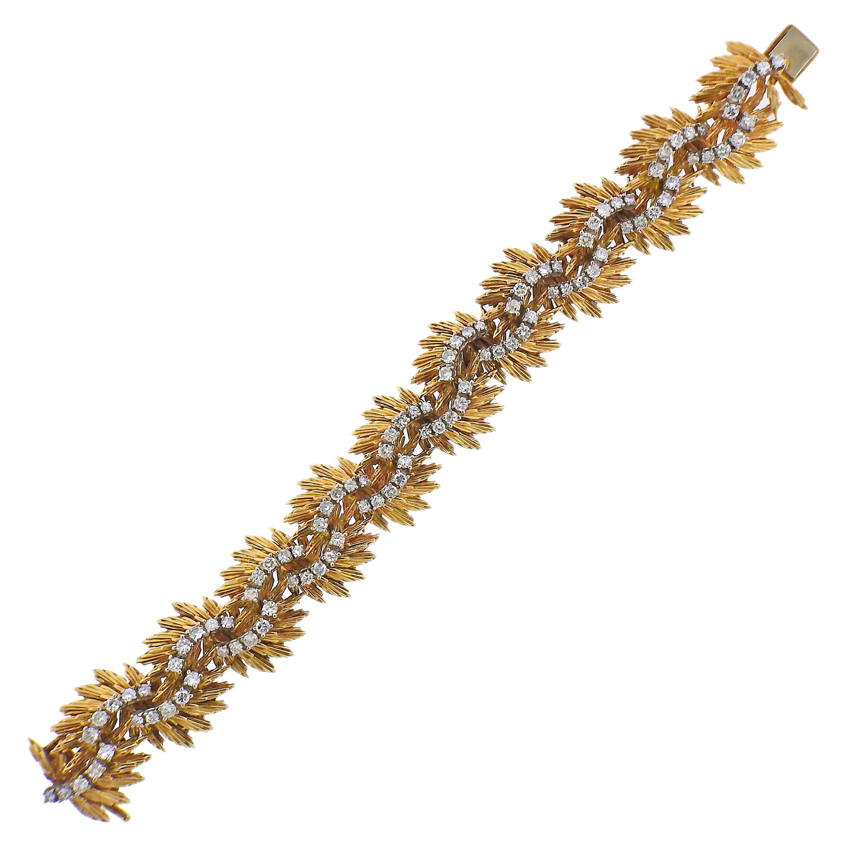 Bracelet en or avec diamants des années 1960 en vente