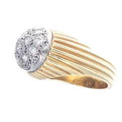 1960s Diamond Gold Platinum Dome Ring