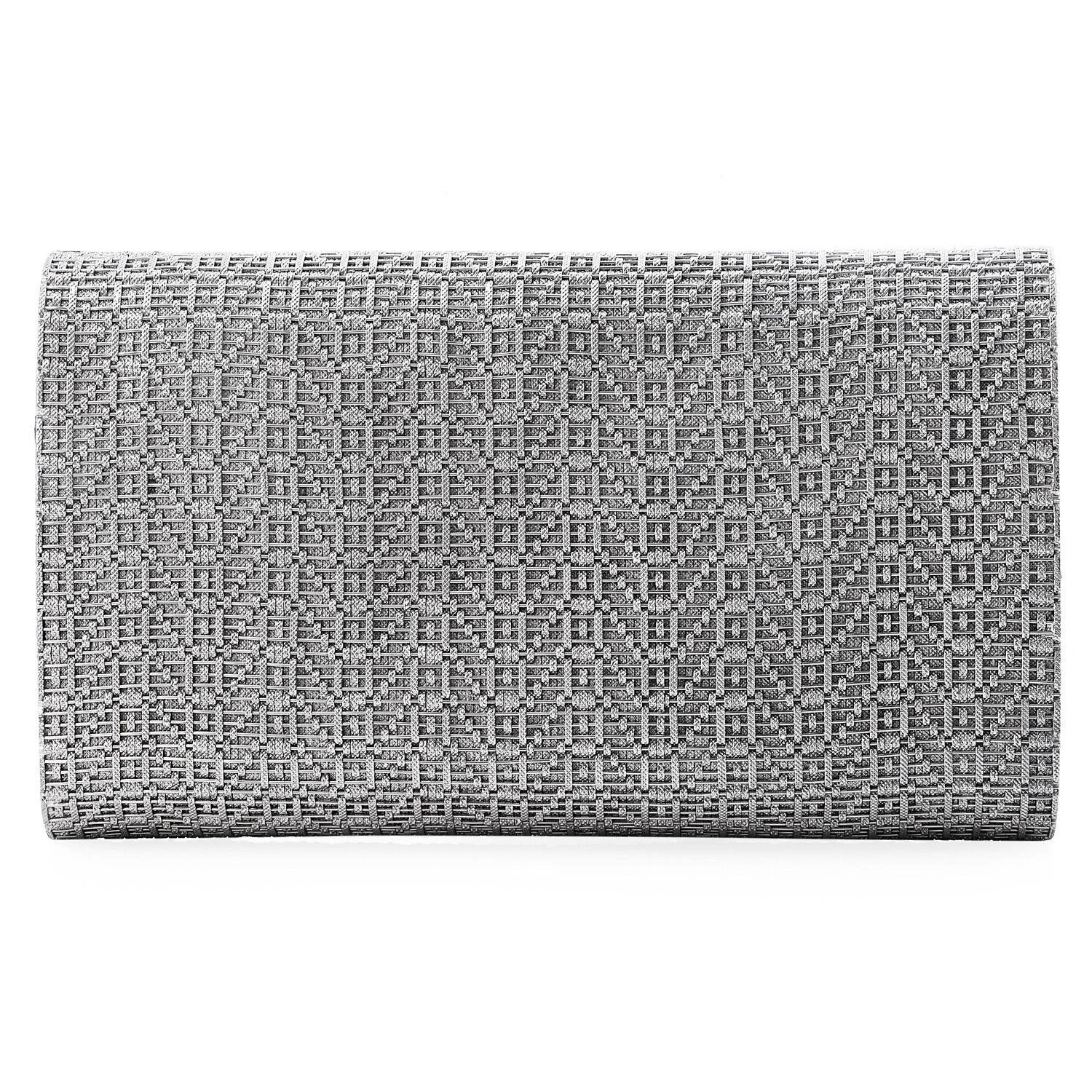 white gold clutch bag