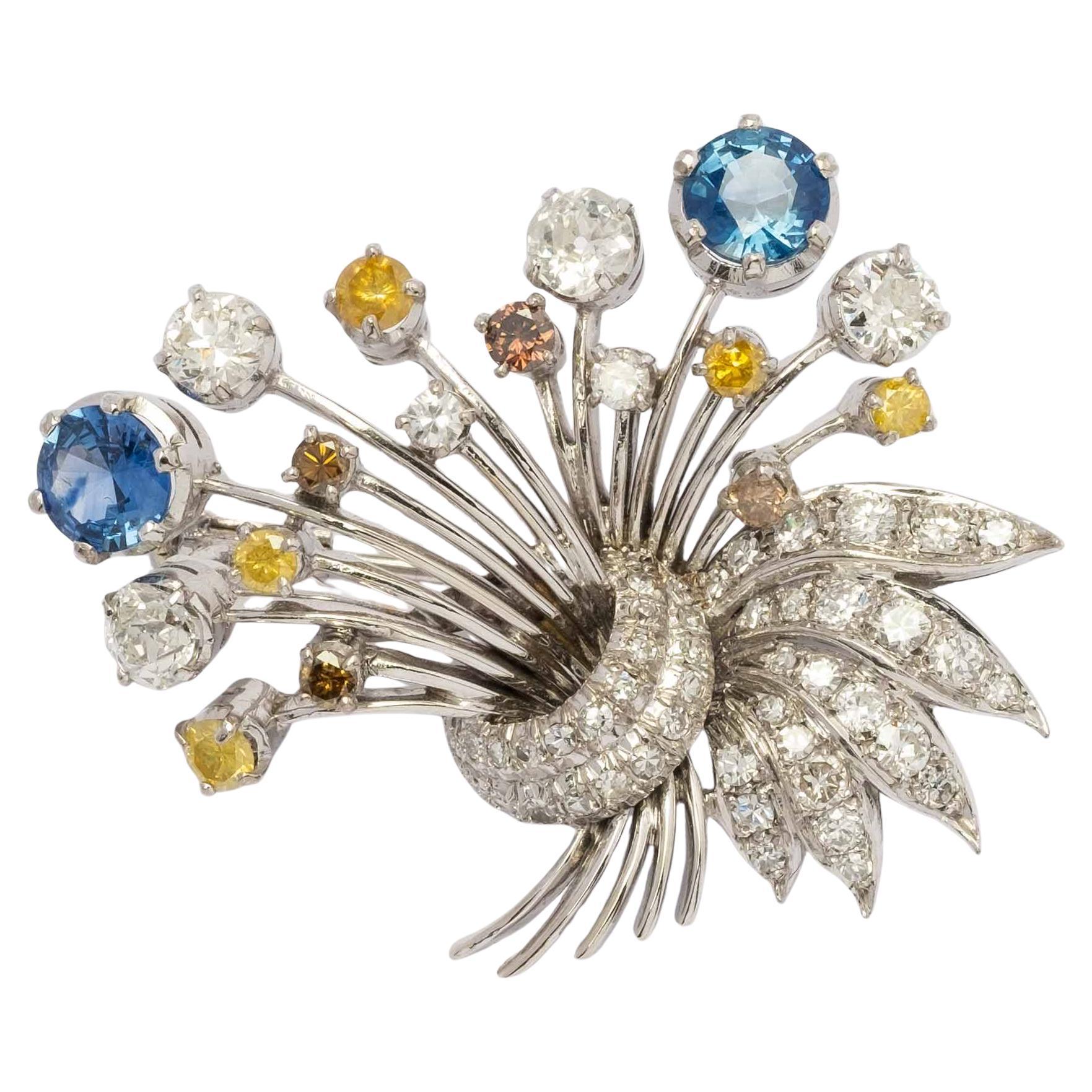 1960s Diamond
Sapphire Brooch – G. Petochi Roma