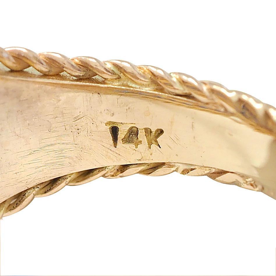 1960er Jahre Diamant Saphir Platin 14K Gold Vintage Twisted Rope Band Ring im Angebot 1