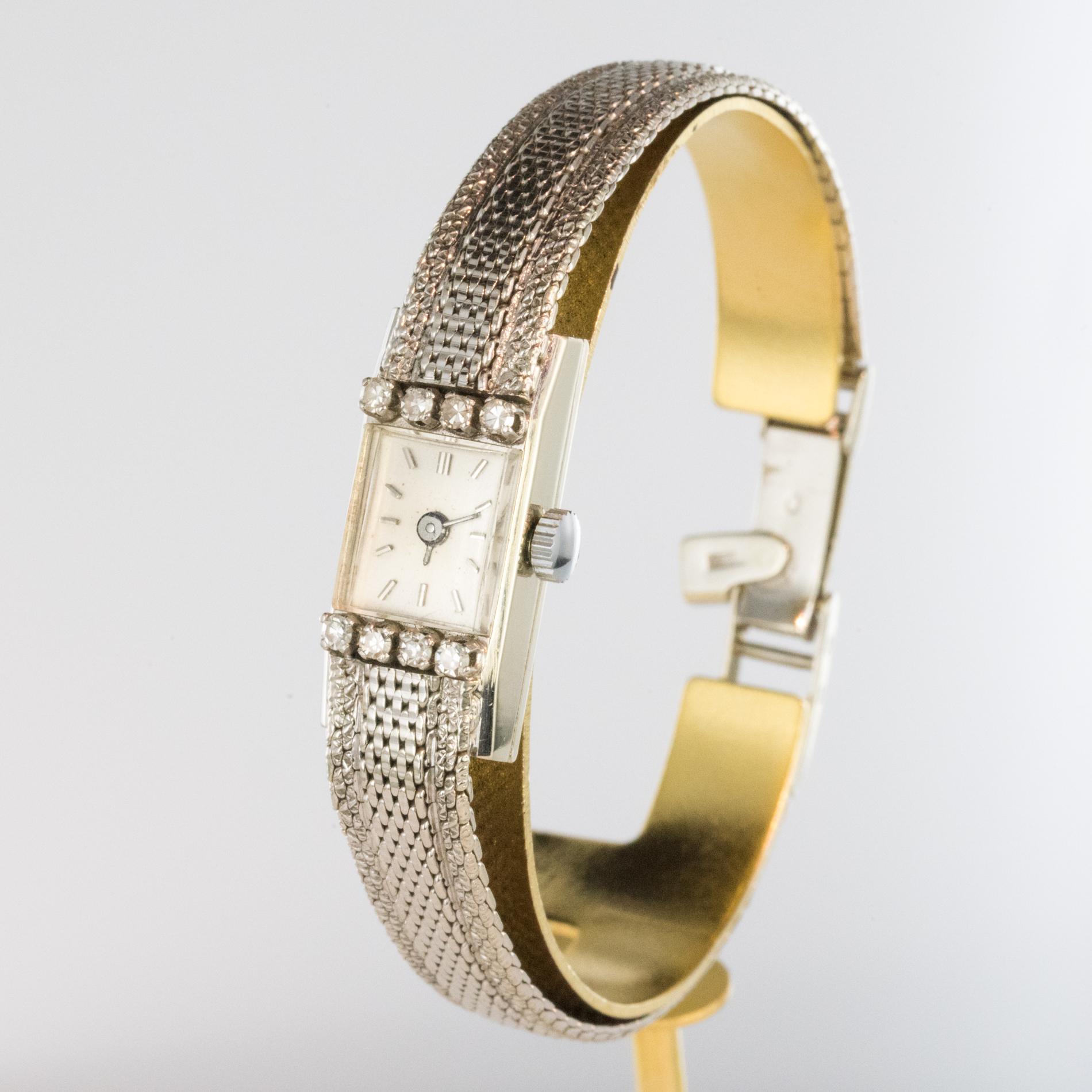 Retro 1960s Diamonds White Gold Ladies Watch