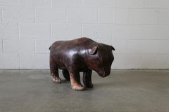 1960s Dimitri Omersa 32" Leather Bear Ottoman Abercrombie Fitch Rare
