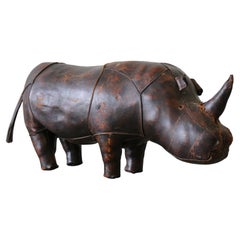 1960 Dimitri Omersa Otomana de piel de rinoceronte de 36" Abercrombie & Fitch