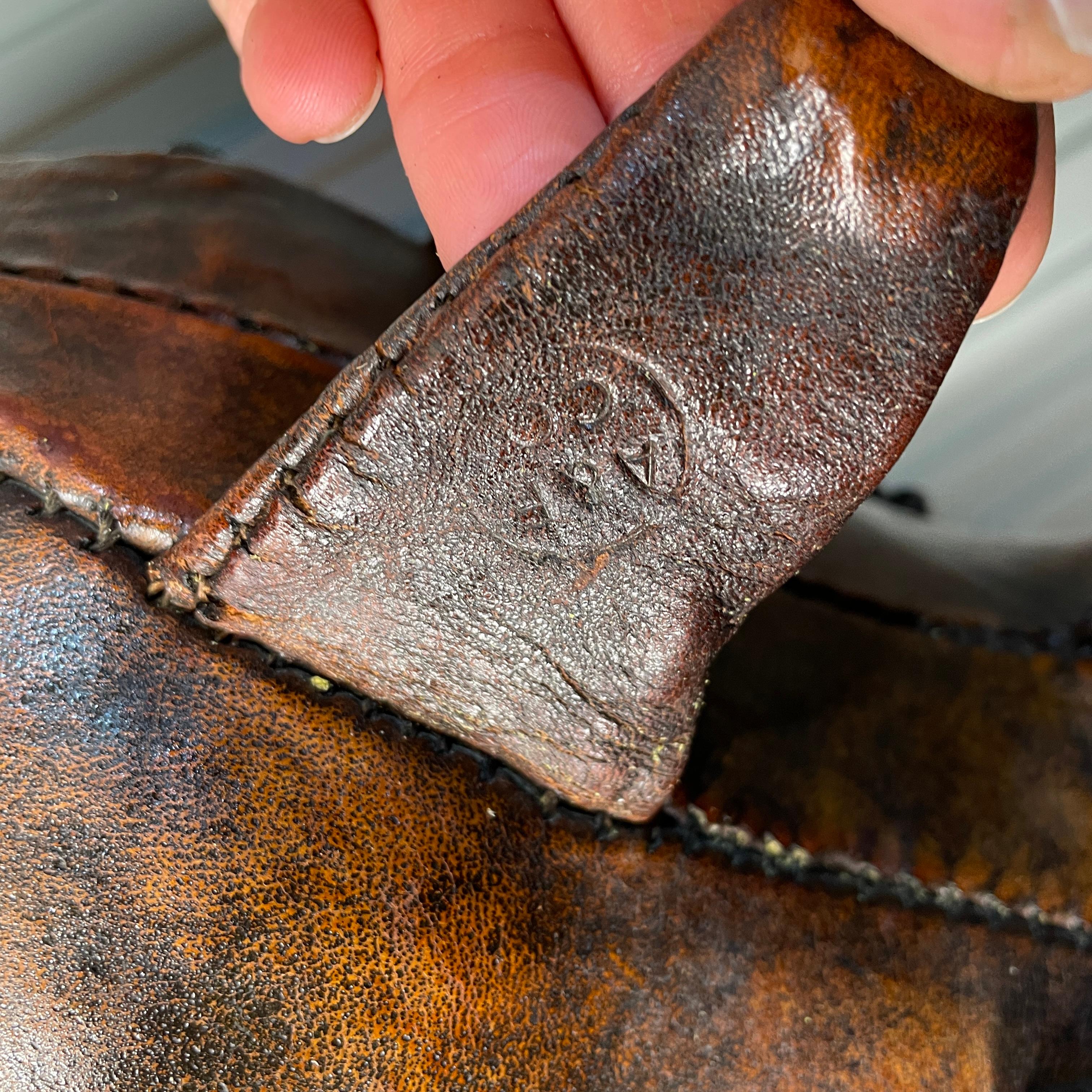 1960s Dimitri Omersa for Abercrombie and Fitch Leather Rhino Animal Ottoman 12