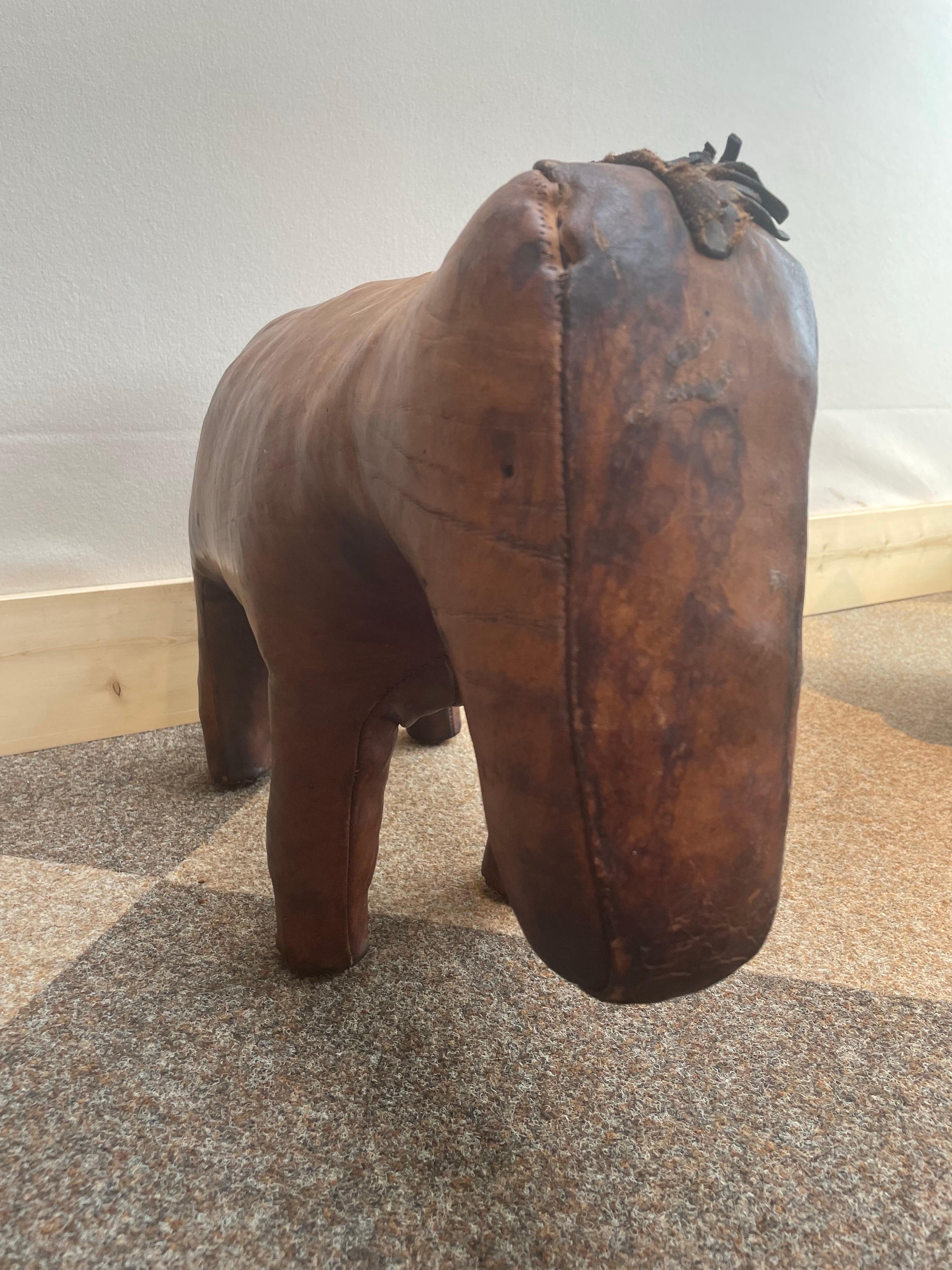 Reposapiés burro de piel de los años 60 Dimitri Omersa para Abercrombie & Fitch en Bastante bueno estado para la venta en Northport, MI