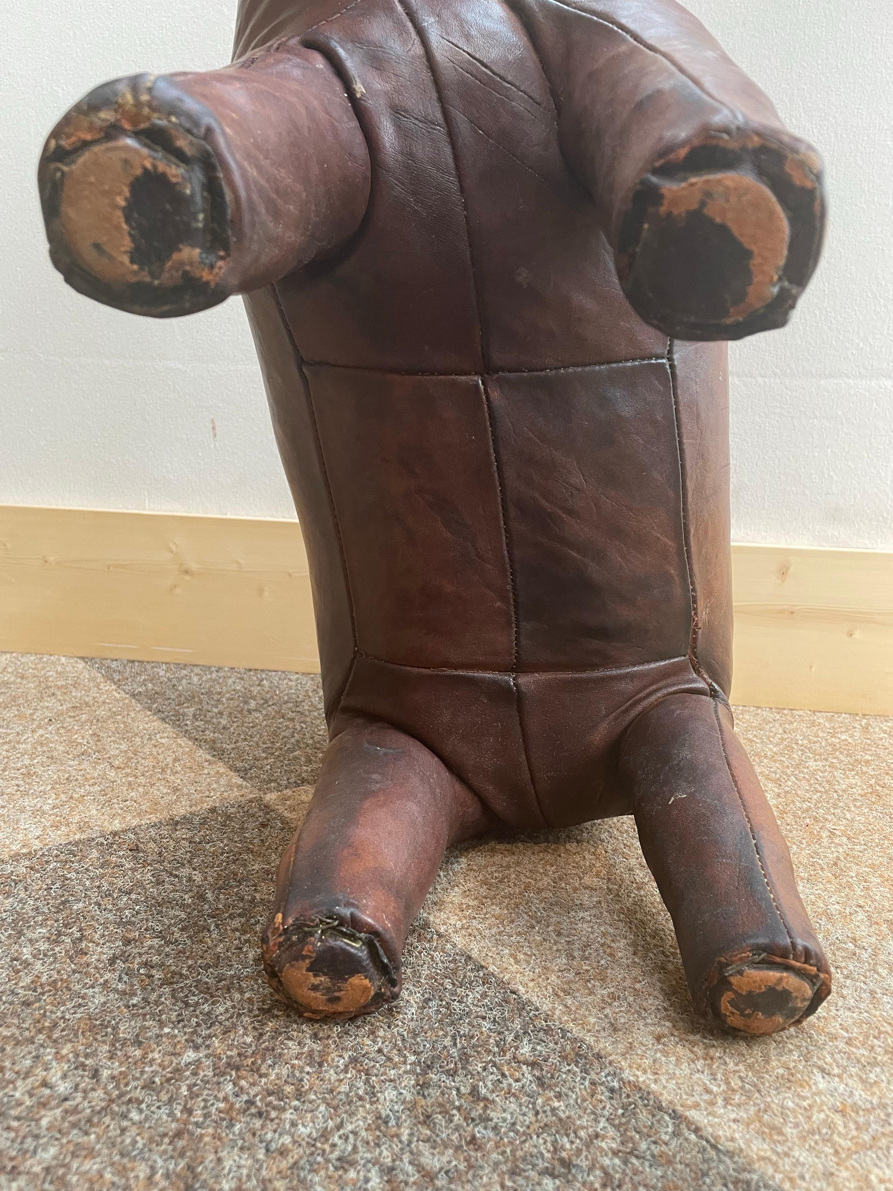 Reposapiés burro de piel de los años 60 Dimitri Omersa para Abercrombie & Fitch mediados del siglo XX en venta